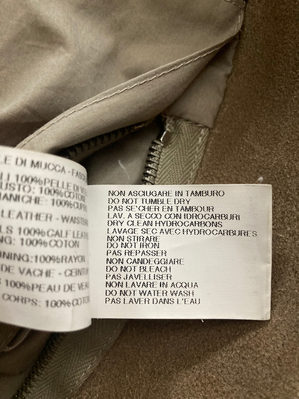 F/W 12 "MOUNTAIN" Cropped Runway Suede Calf Leather Jacket in Black & Pearl Size 52/L