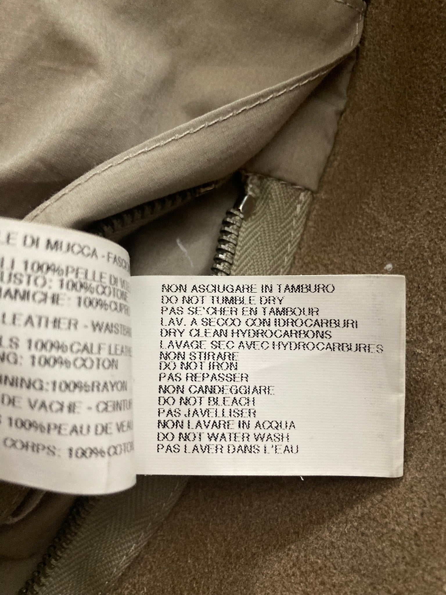 F/W 12 "MOUNTAIN" Cropped Runway Suede Calf Leather Jacket in Black & Pearl Size 52/L