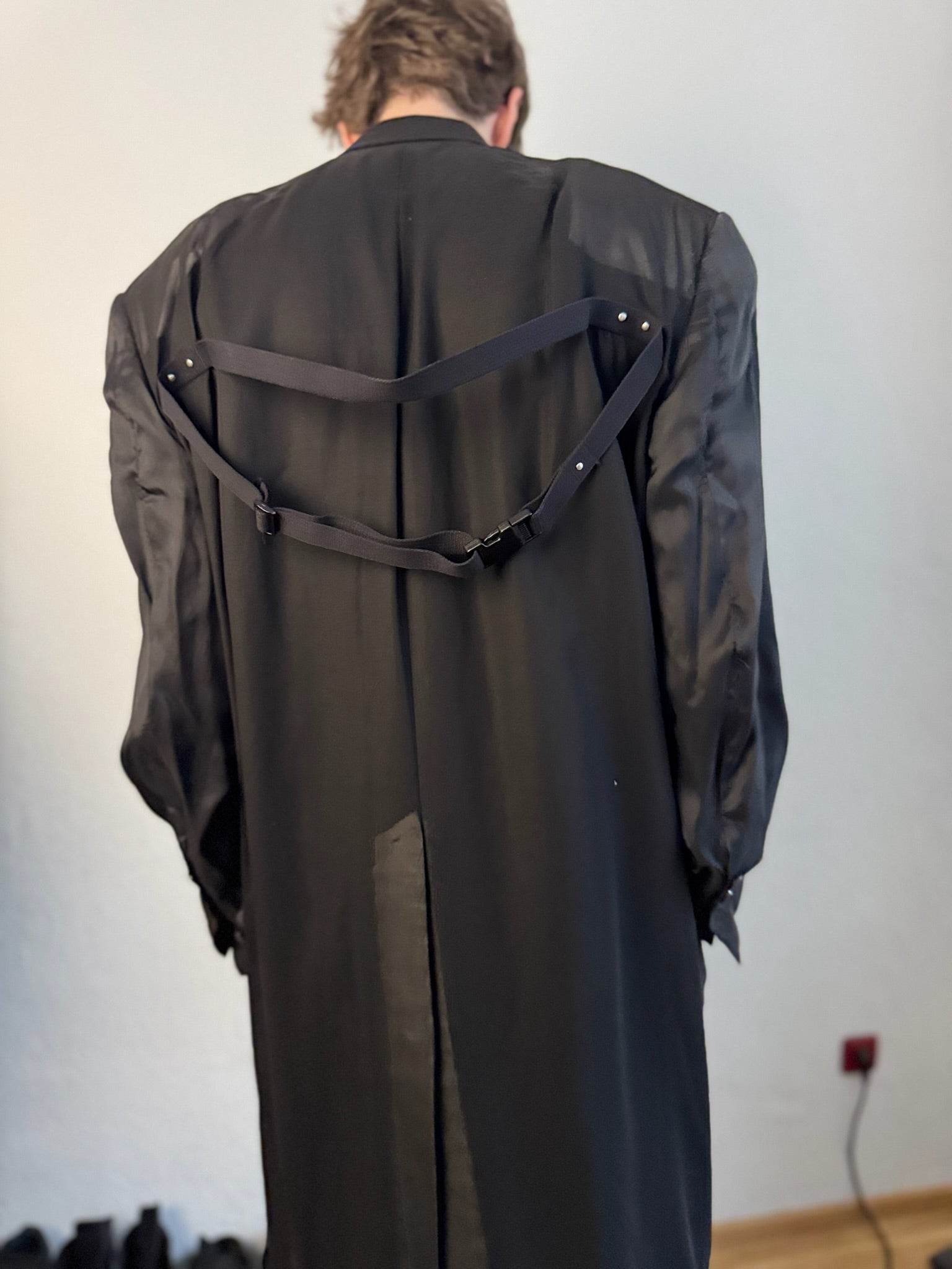 S/S 22 “FOGACHINE” Sample Jumbo Tatlin Wool Semi-Sheer Runway Coat Rick Owens