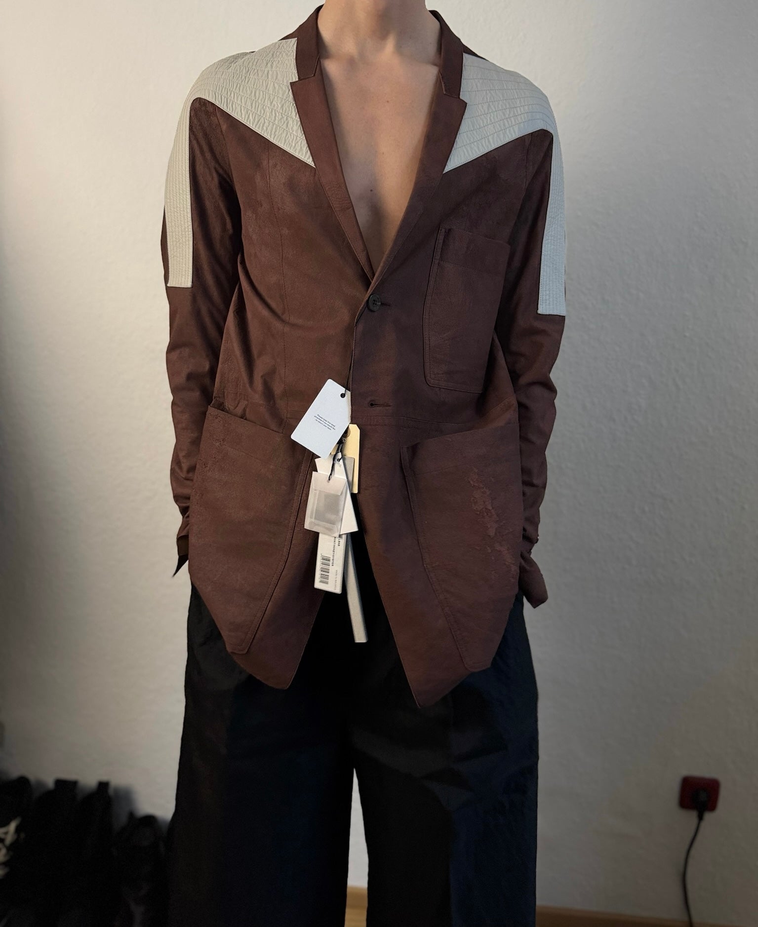 S/S 21  "PHLEGETHON" Runway Blistered Lamb Leather Lido Jacket