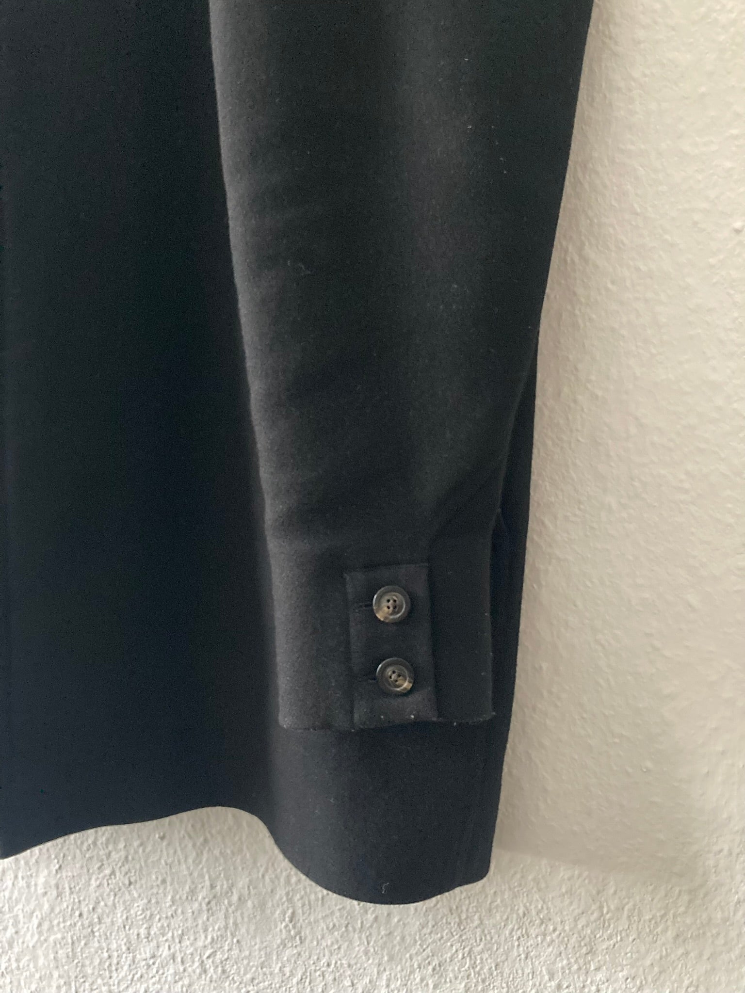 F/W 17 "GLITTER" Boxy Trench Collar Wool Coat in Black