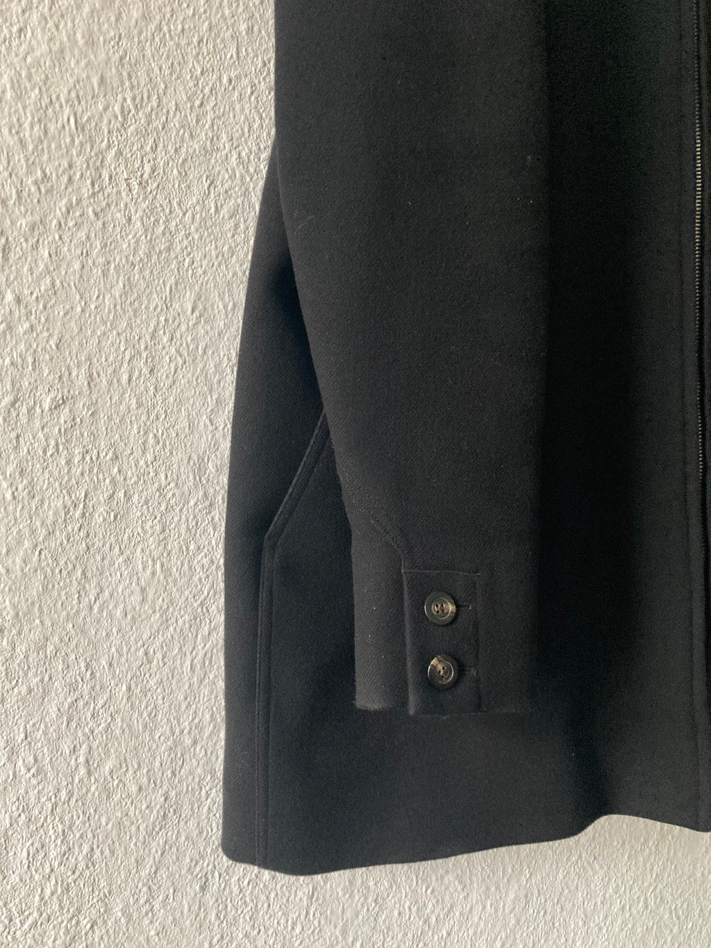 F/W 17 "GLITTER" Boxy Trench Collar Wool Coat in Black