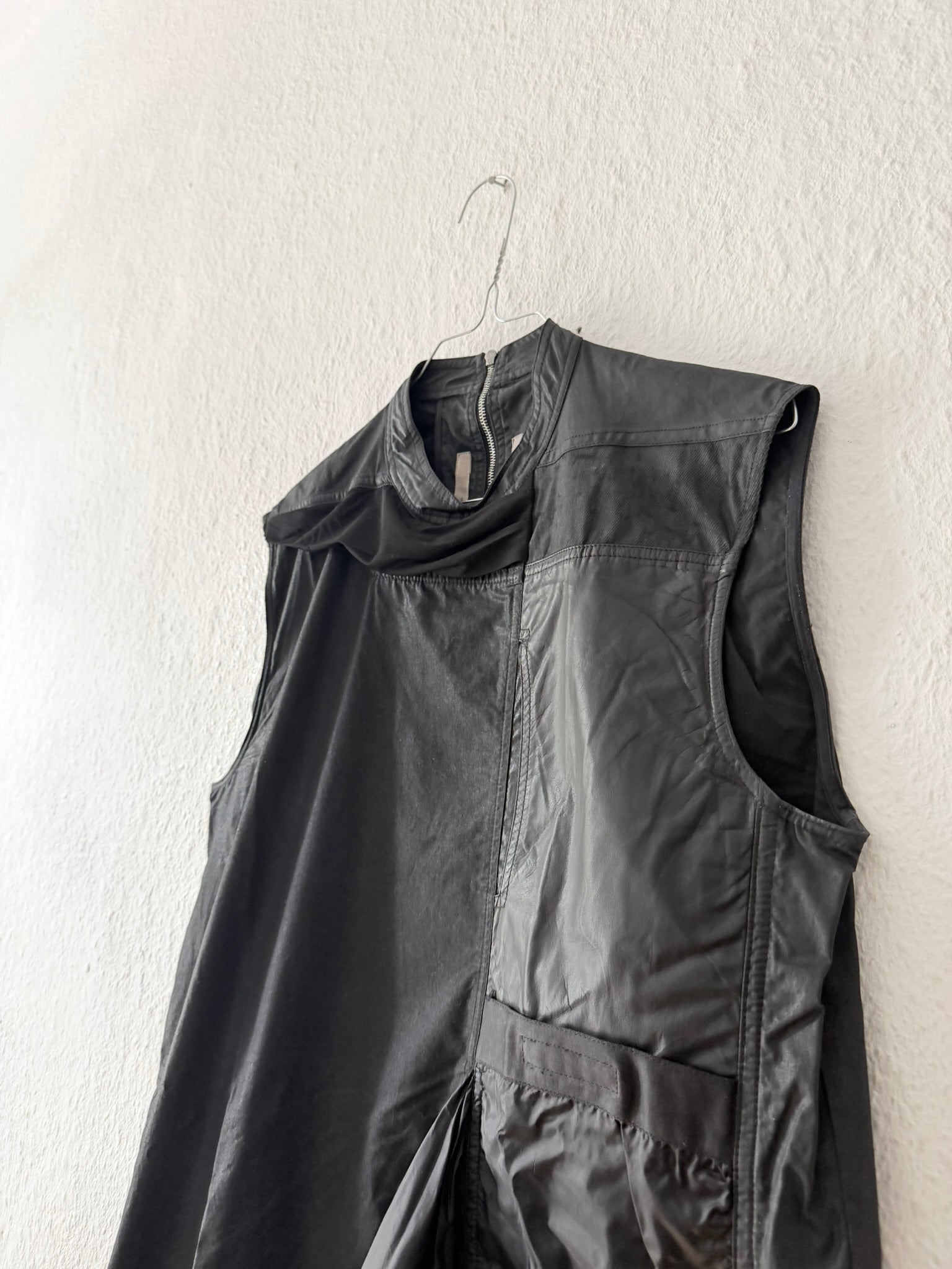 S/S 15 "FAUN" Waxed Sample Kangaroo Leather Pocket Tank Top M
