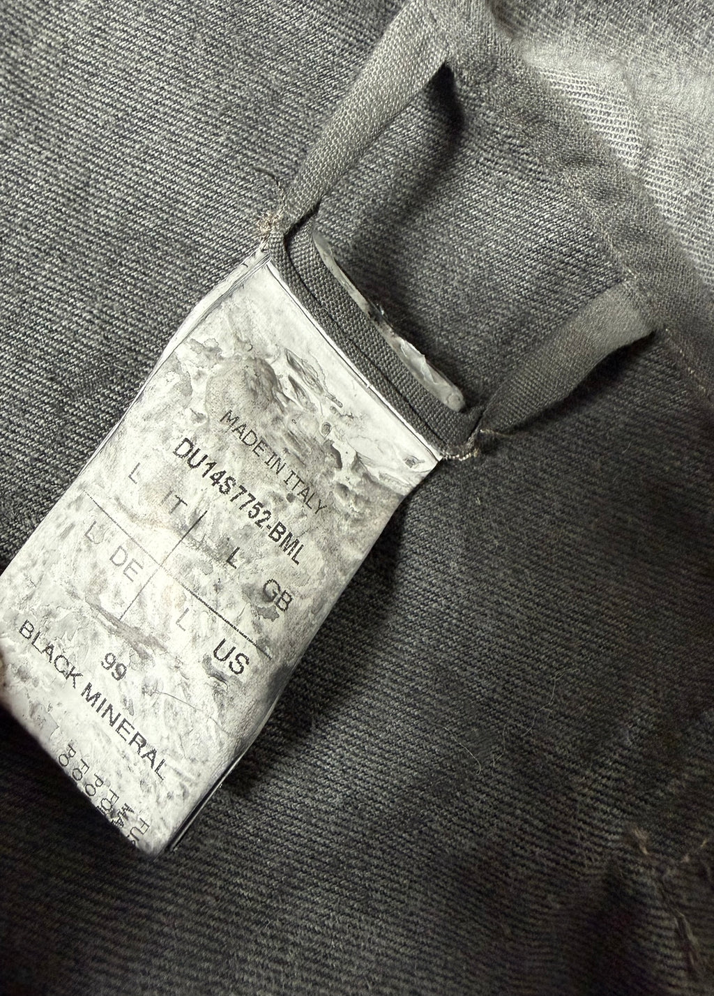 S/S 14 "VICIOUS" Black Mineral Calf Leather Sleeve Denim Jacket L
