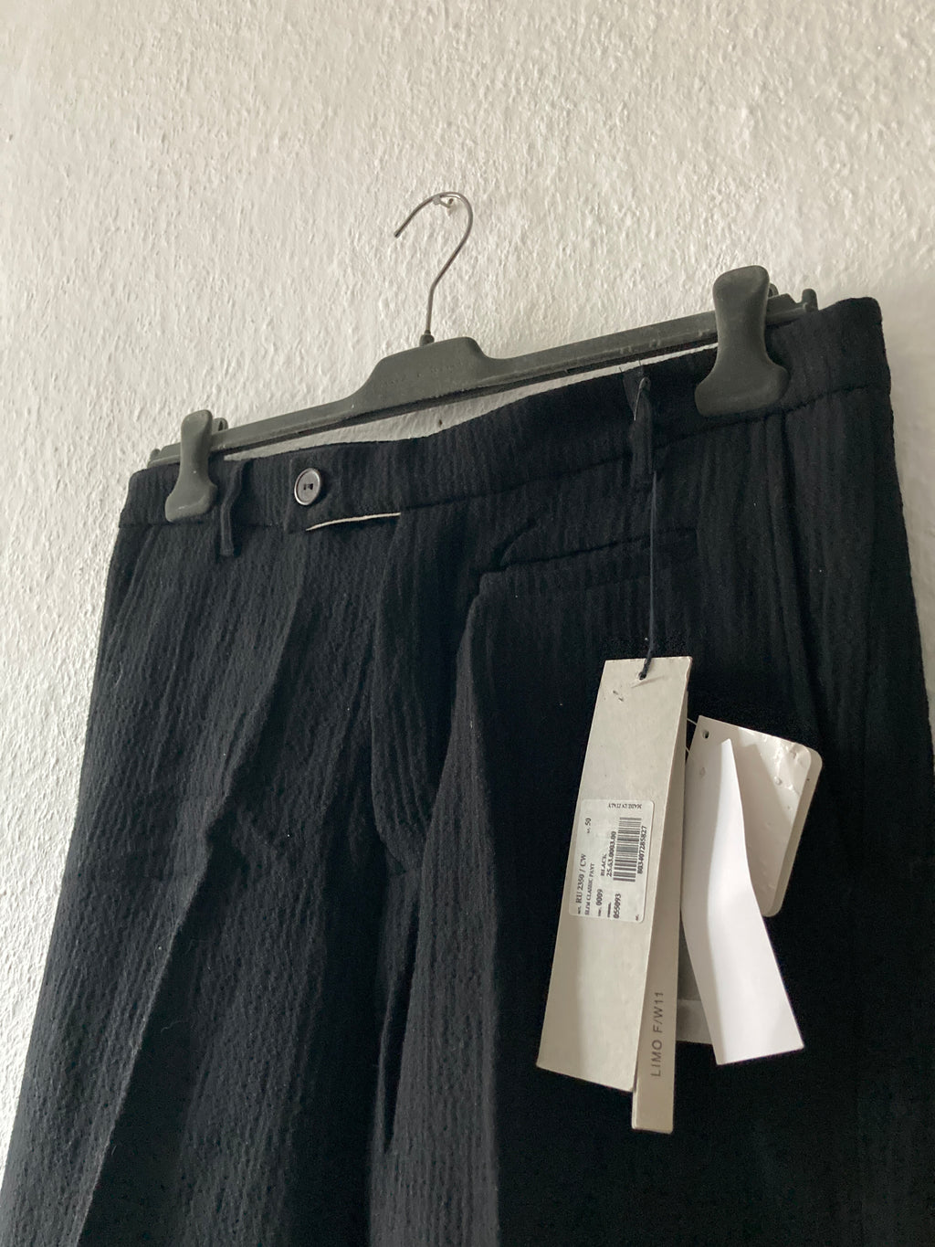 F/W 11 "LIMO" Textured Black Mohair & Wool Trousers Rick Owens in IT50/L