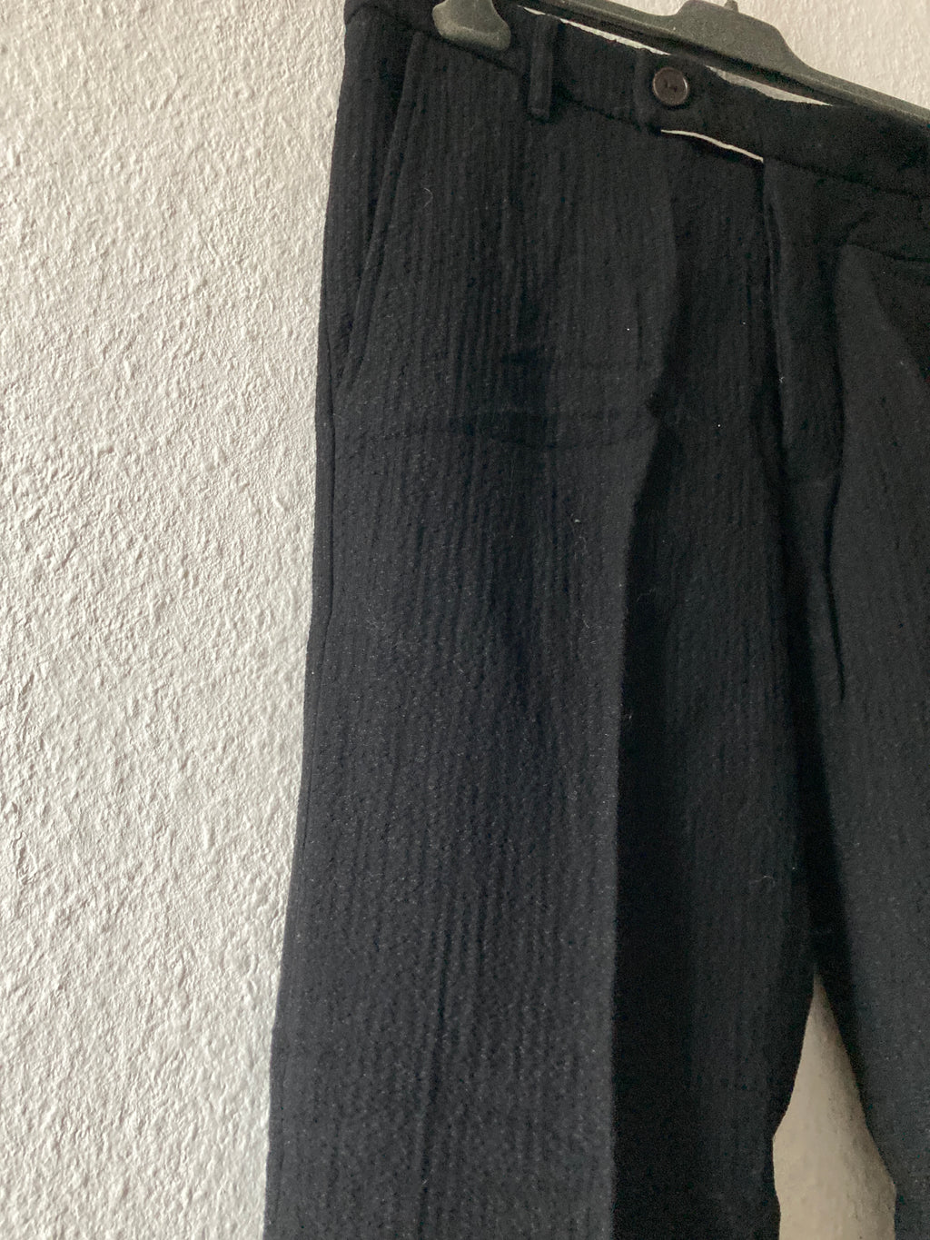 F/W 11 "LIMO" Textured Black Mohair & Wool Trousers Rick Owens in IT50/L