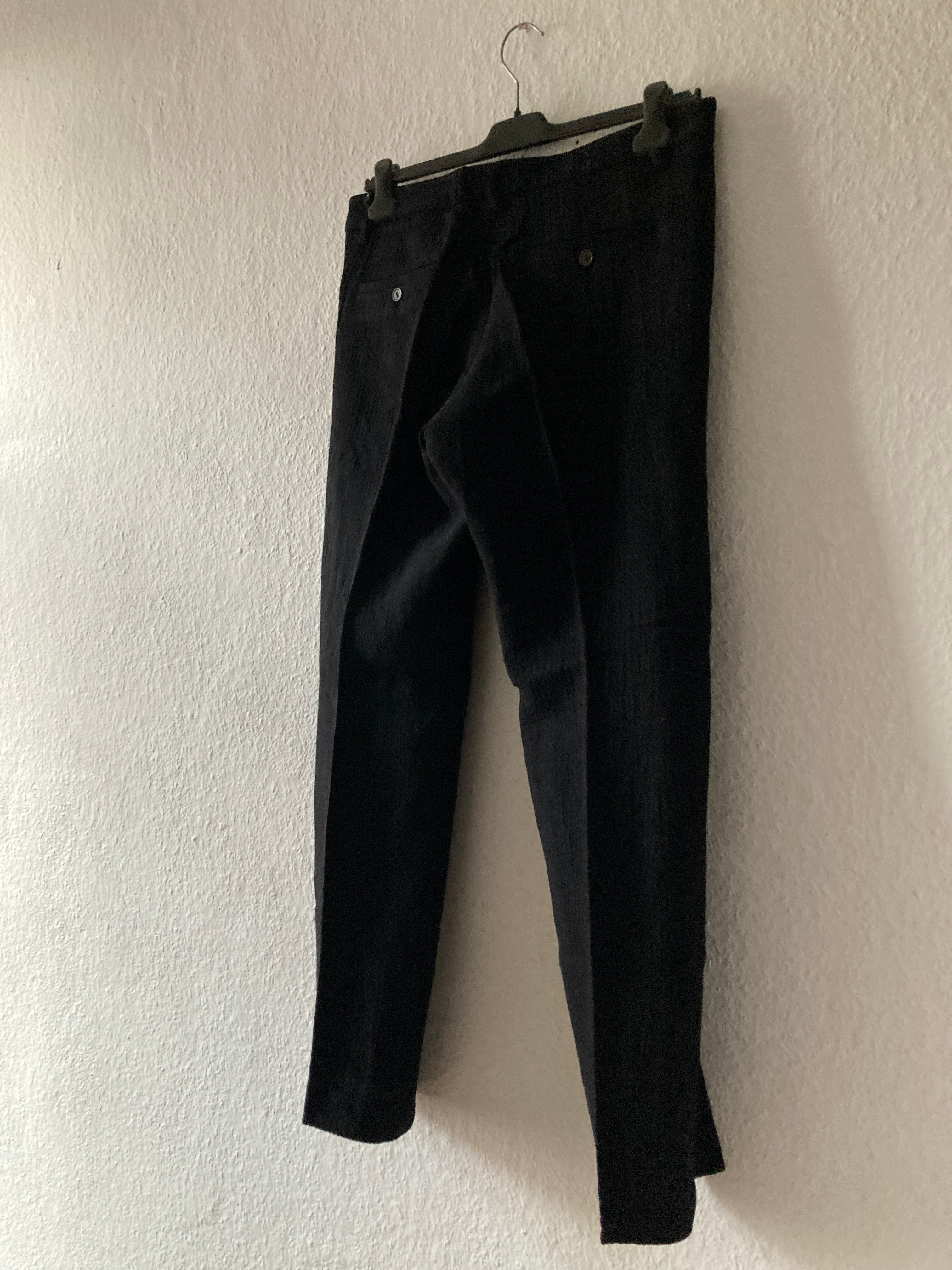 F/W 11 "LIMO" Textured Black Mohair & Wool Trousers Rick Owens in IT50/L