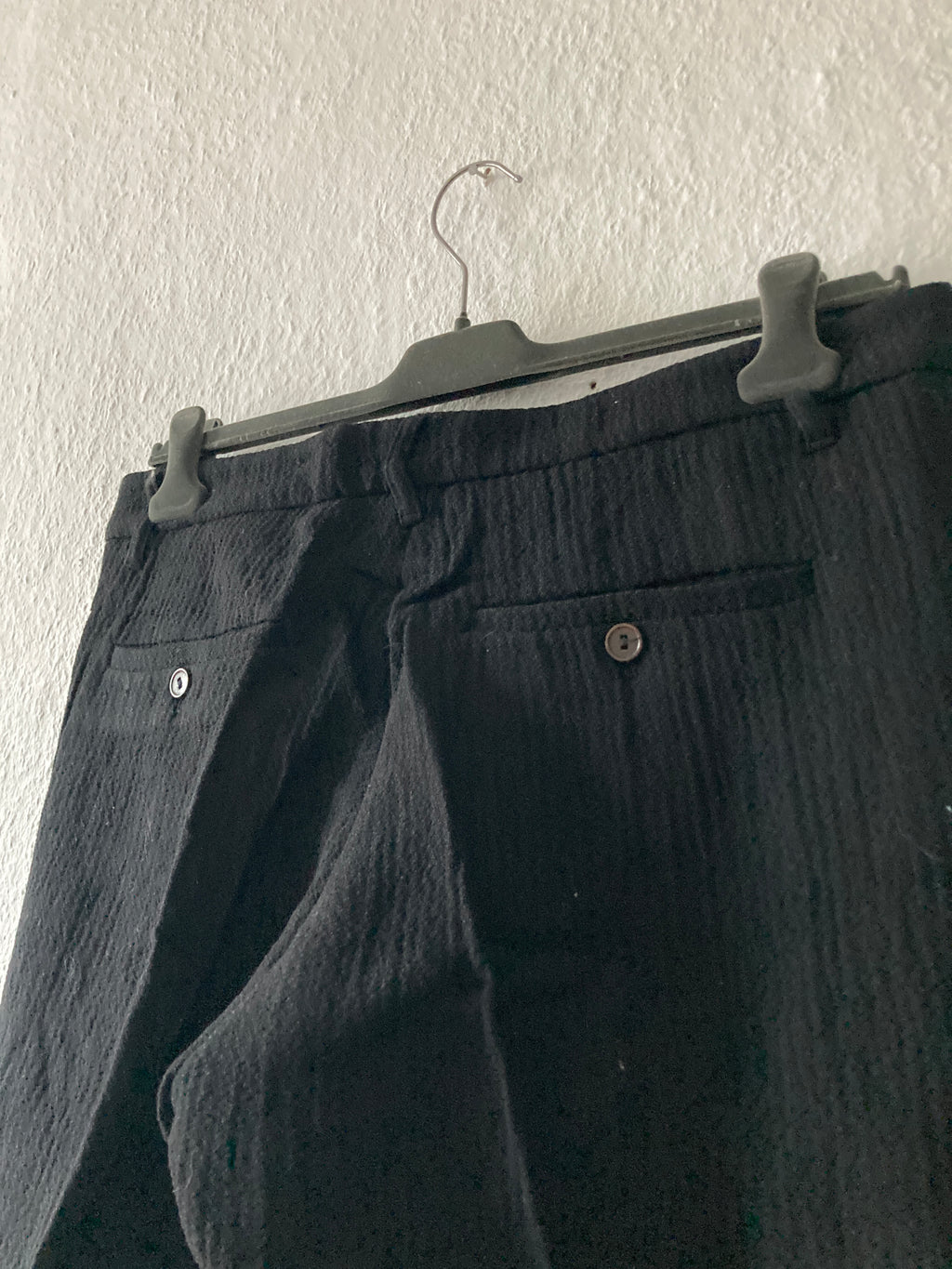 F/W 11 "LIMO" Textured Black Mohair & Wool Trousers Rick Owens in IT50/L