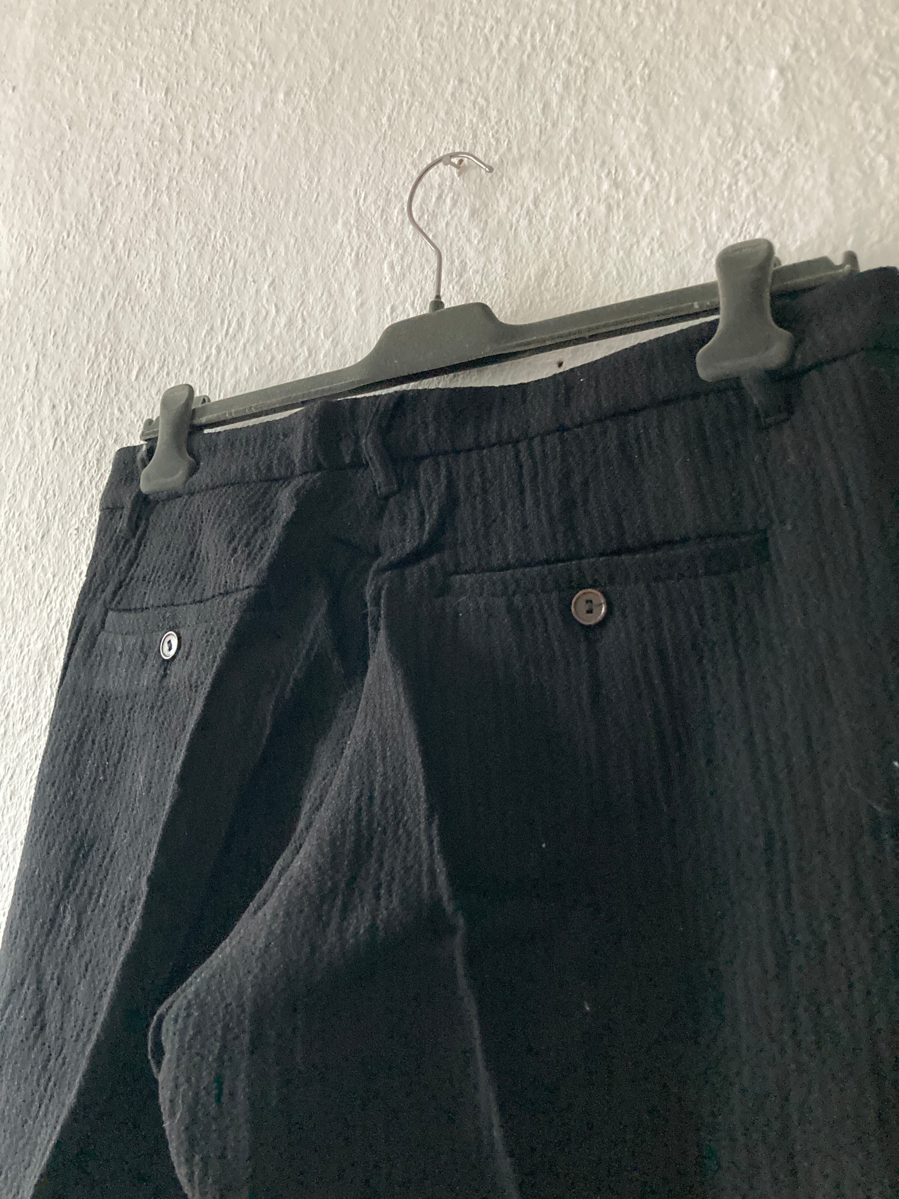 F/W 11 "LIMO" Textured Black Mohair & Wool Trousers Rick Owens in IT50/L