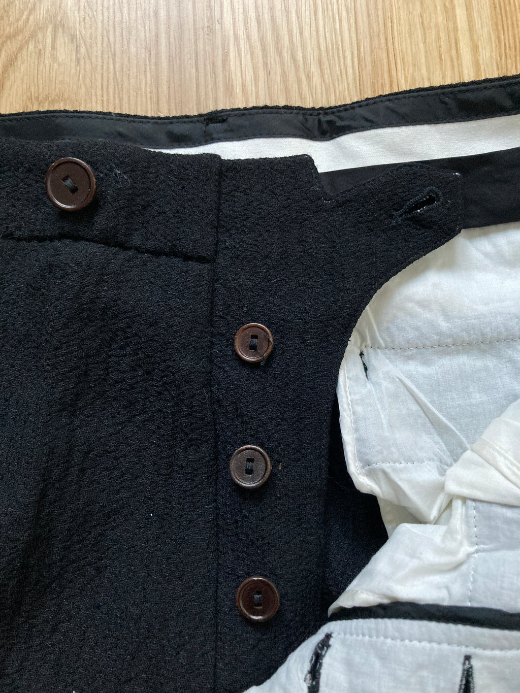 F/W 11 "LIMO" Textured Black Mohair & Wool Trousers Rick Owens in IT50/L