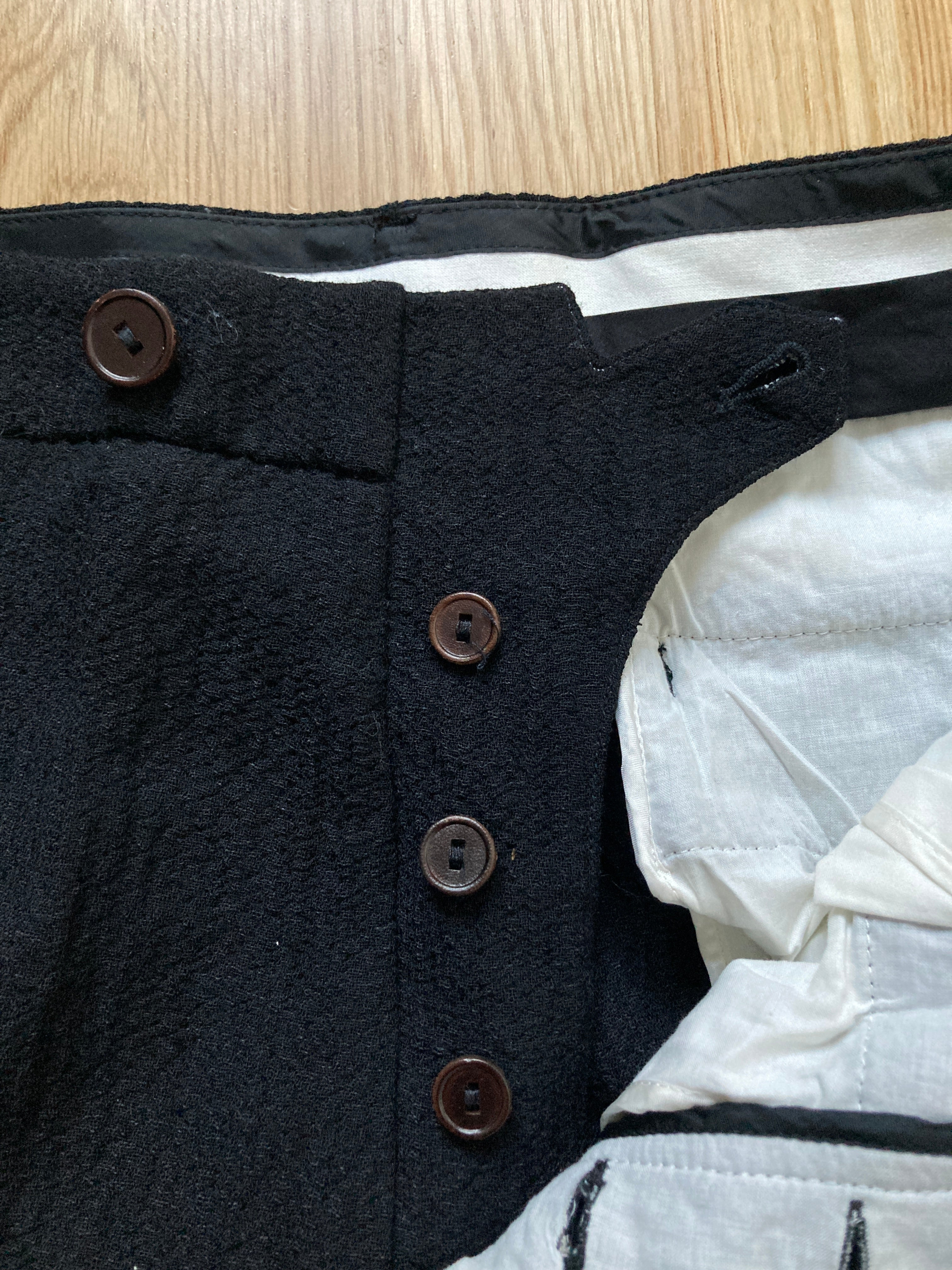 F/W 11 "LIMO" Textured Black Mohair & Wool Trousers Rick Owens in IT50/L