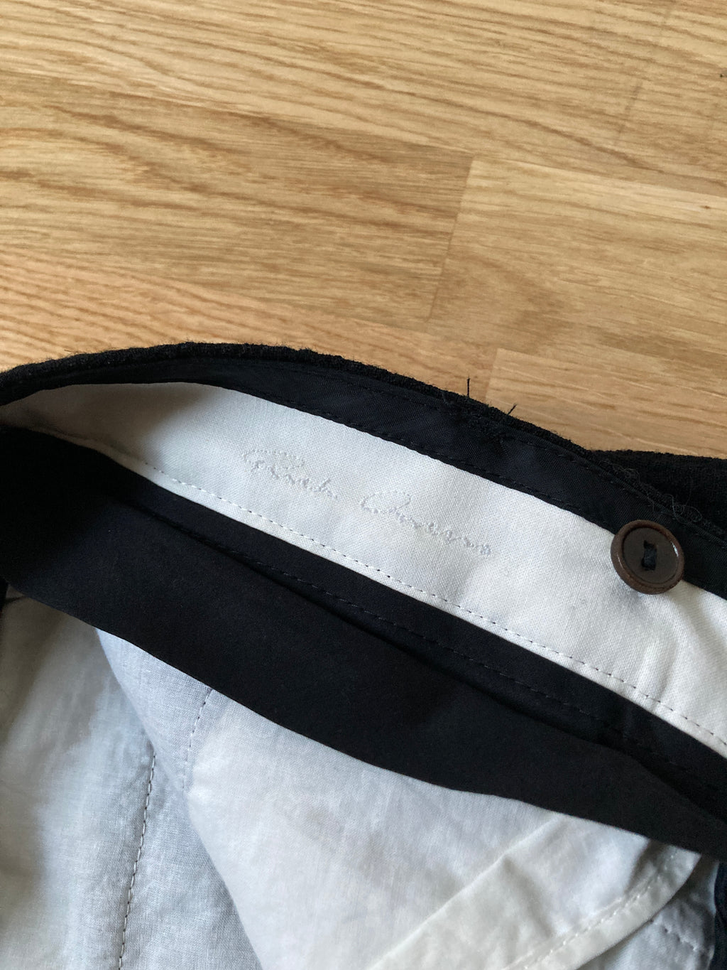 F/W 11 "LIMO" Textured Black Mohair & Wool Trousers Rick Owens in IT50/L