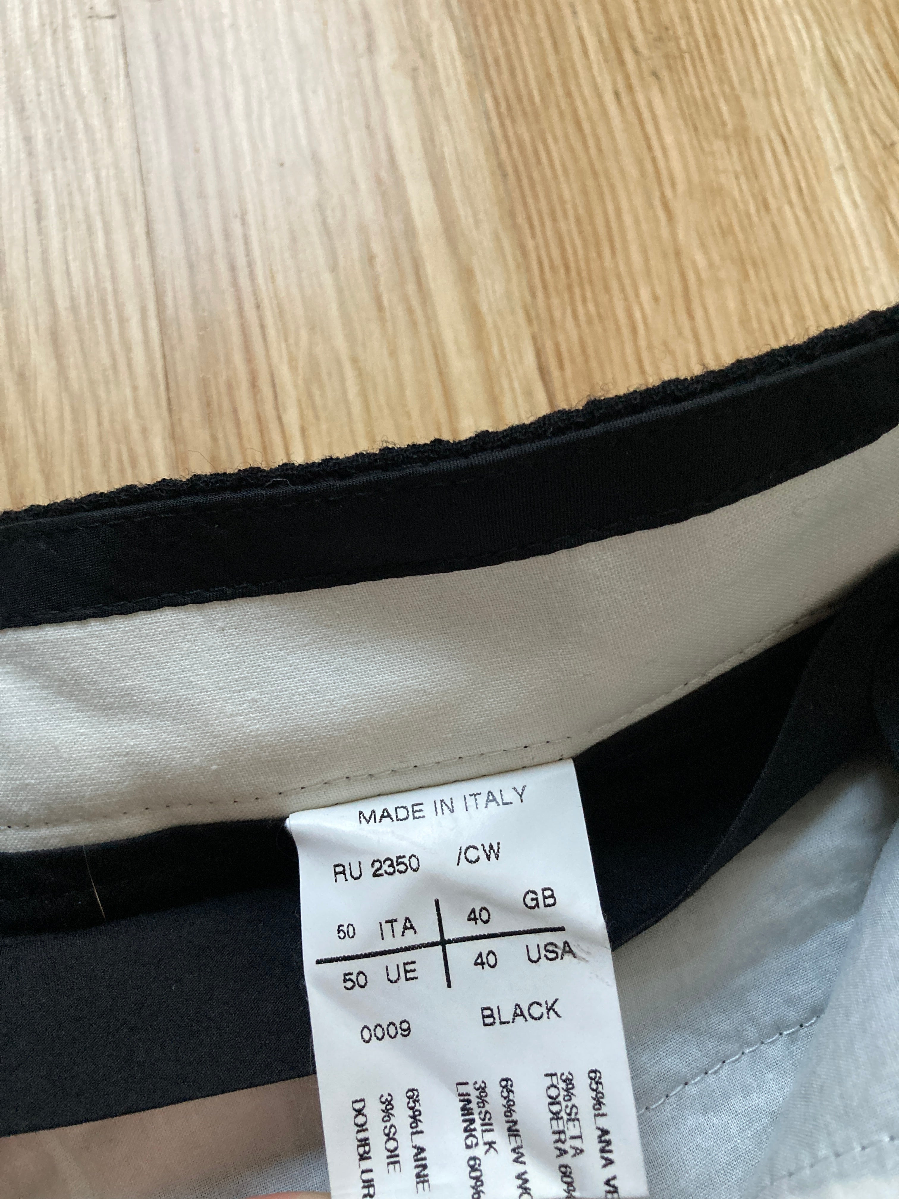 F/W 11 "LIMO" Textured Black Mohair & Wool Trousers Rick Owens in IT50/L