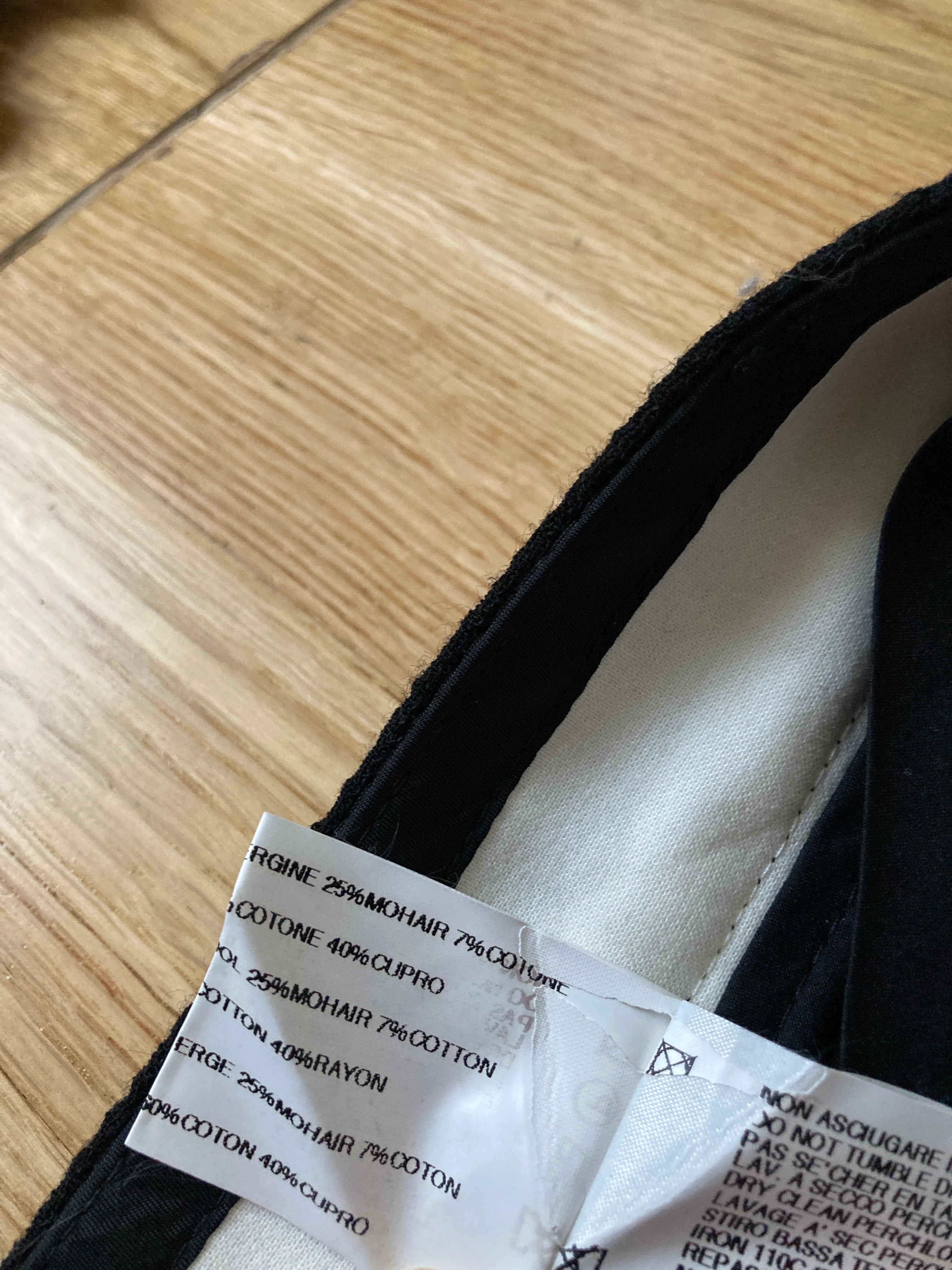 F/W 11 "LIMO" Textured Black Mohair & Wool Trousers Rick Owens in IT50/L