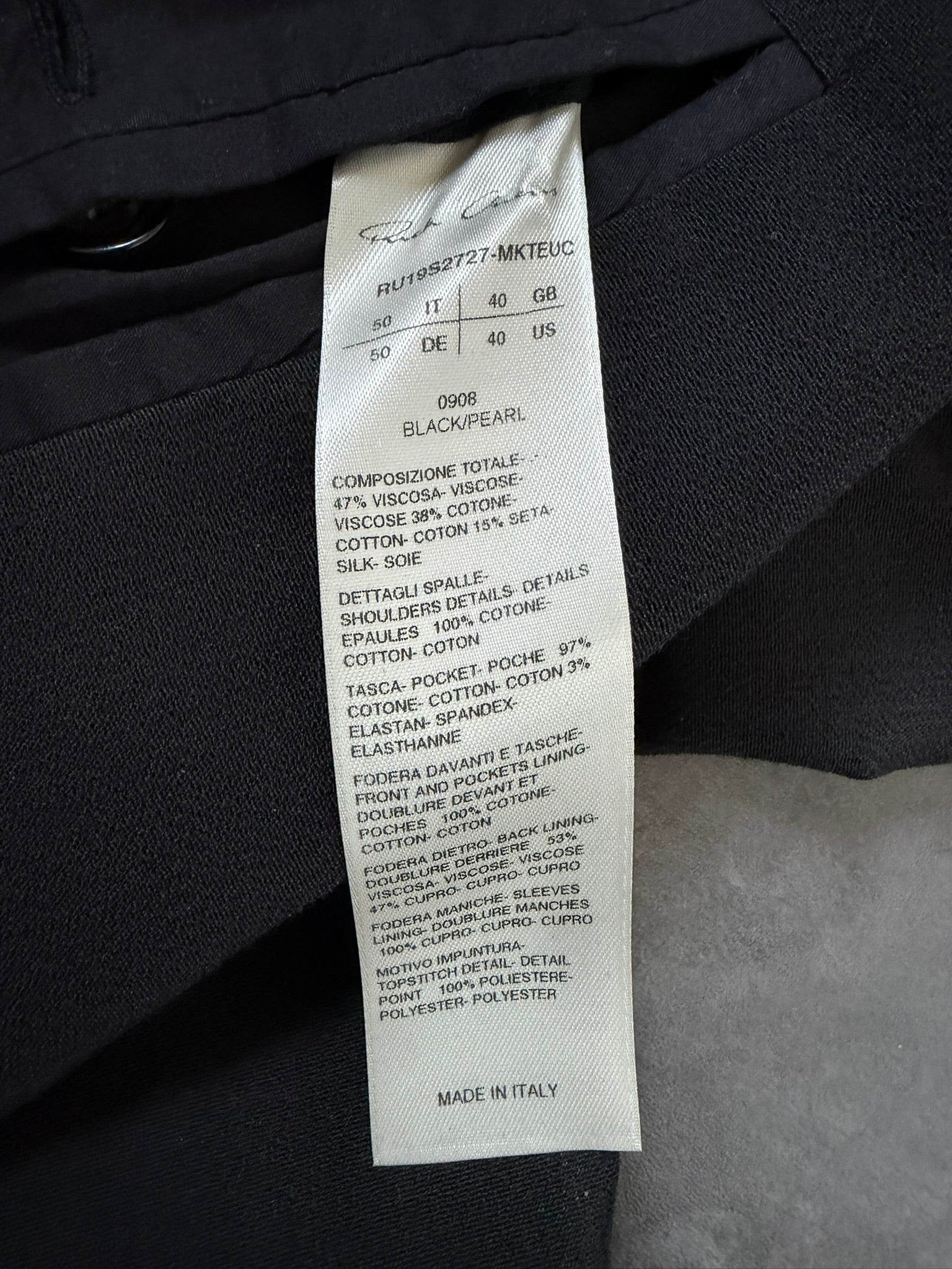 S/S 19 "BABEL" Black New Soft Blazer in Silk/Viscose/Cotton IT50/M