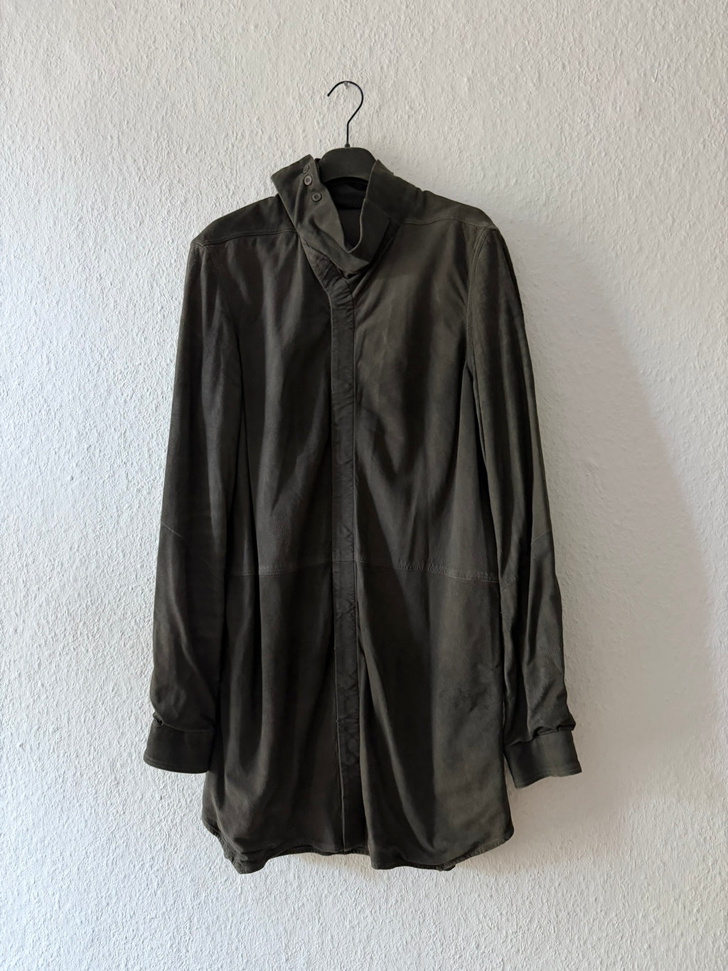 F/W 16 “MASTODON” Blistered Lamb Leather Trench Shirt L/54