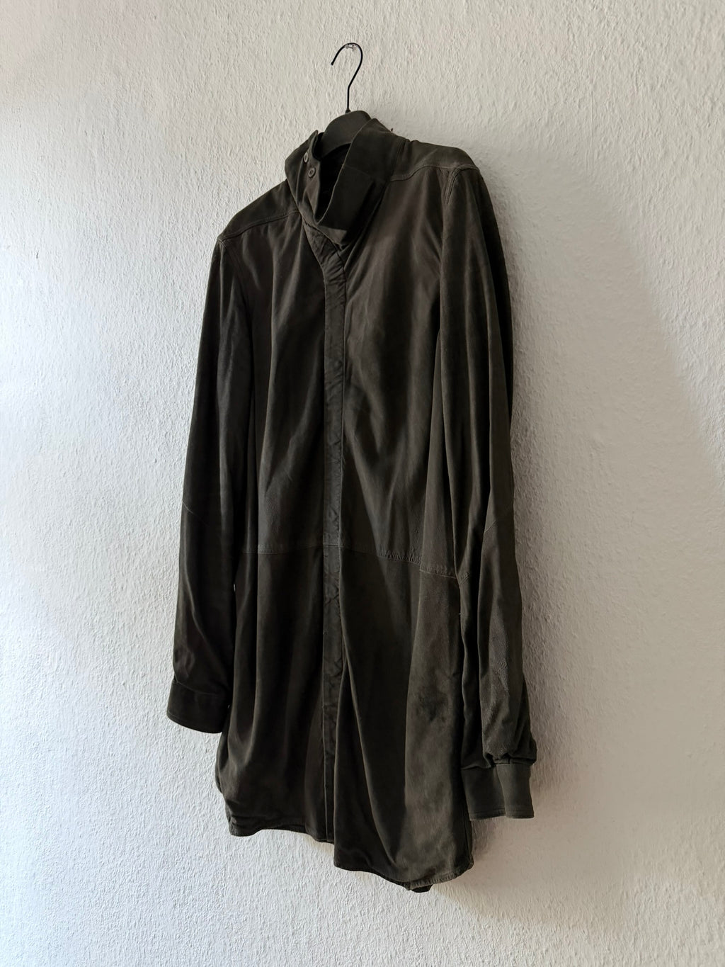 F/W 16 “MASTODON” Blistered Lamb Leather Trench Shirt L/54