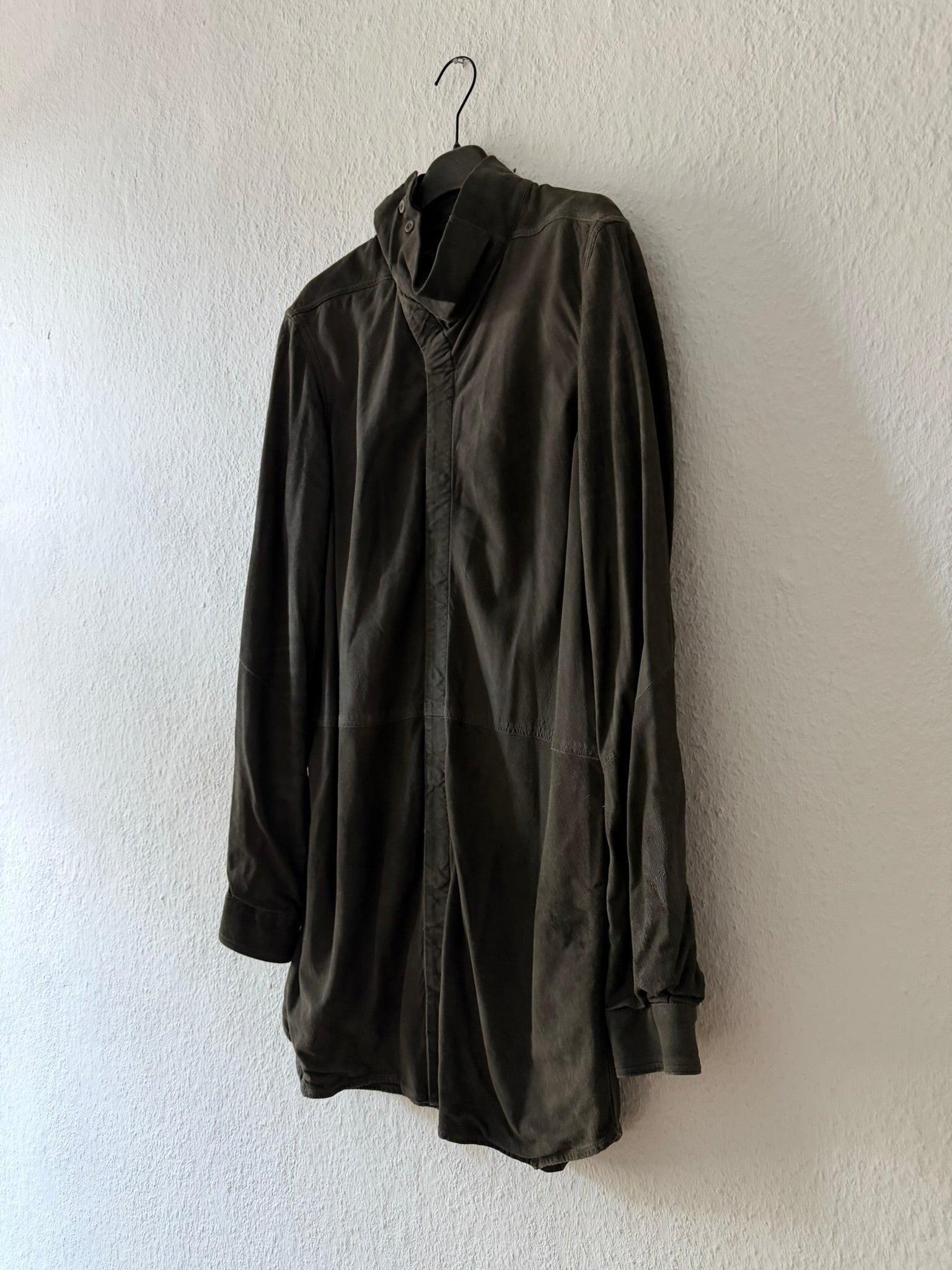 F/W 16 “MASTODON” Blistered Lamb Leather Trench Shirt L/54