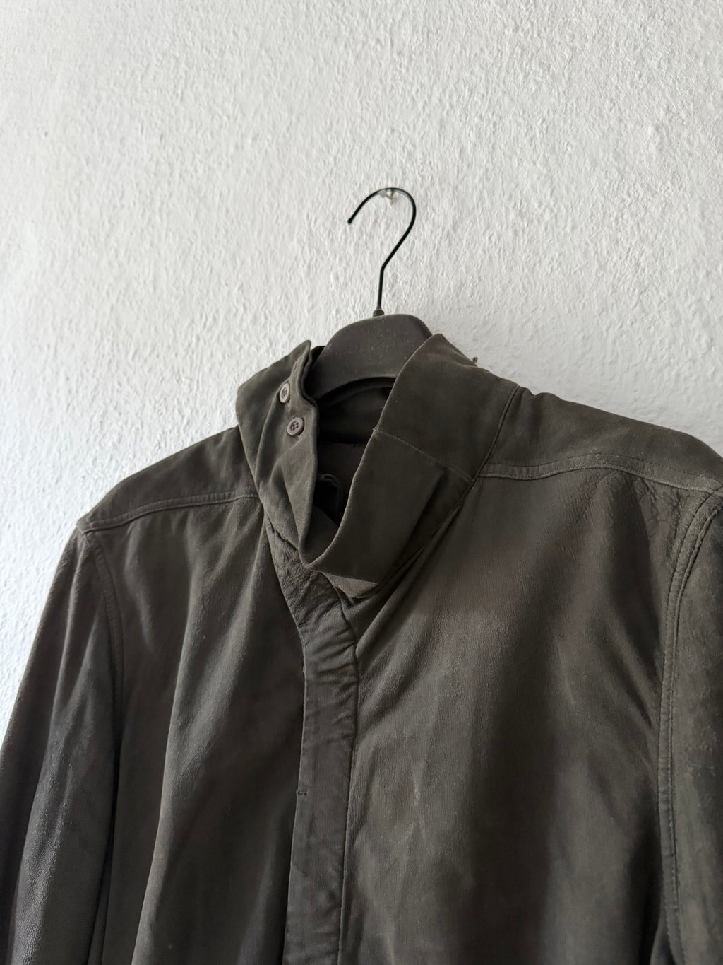F/W 16 “MASTODON” Blistered Lamb Leather Trench Shirt L/54