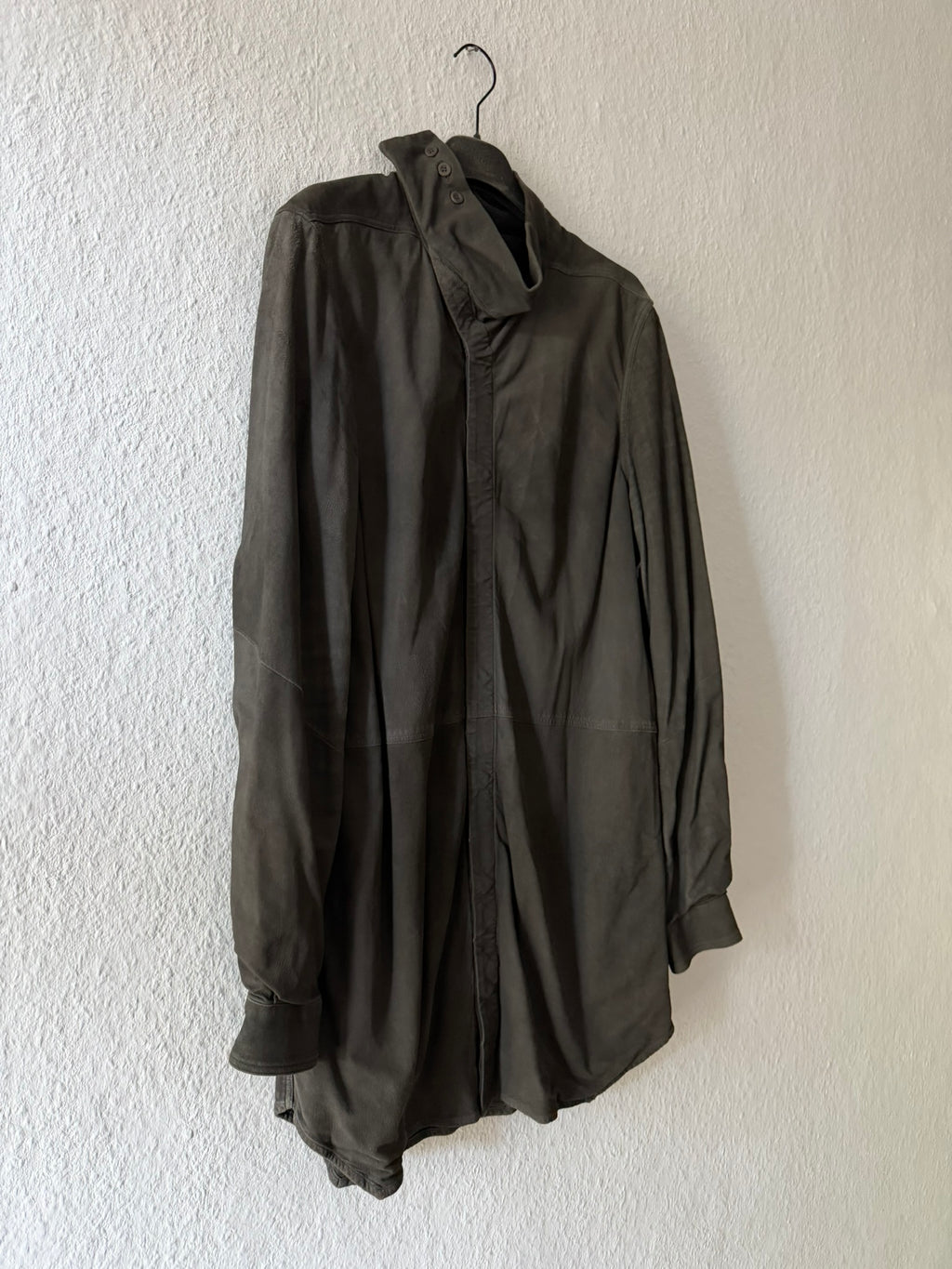 F/W 16 “MASTODON” Blistered Lamb Leather Trench Shirt L/54