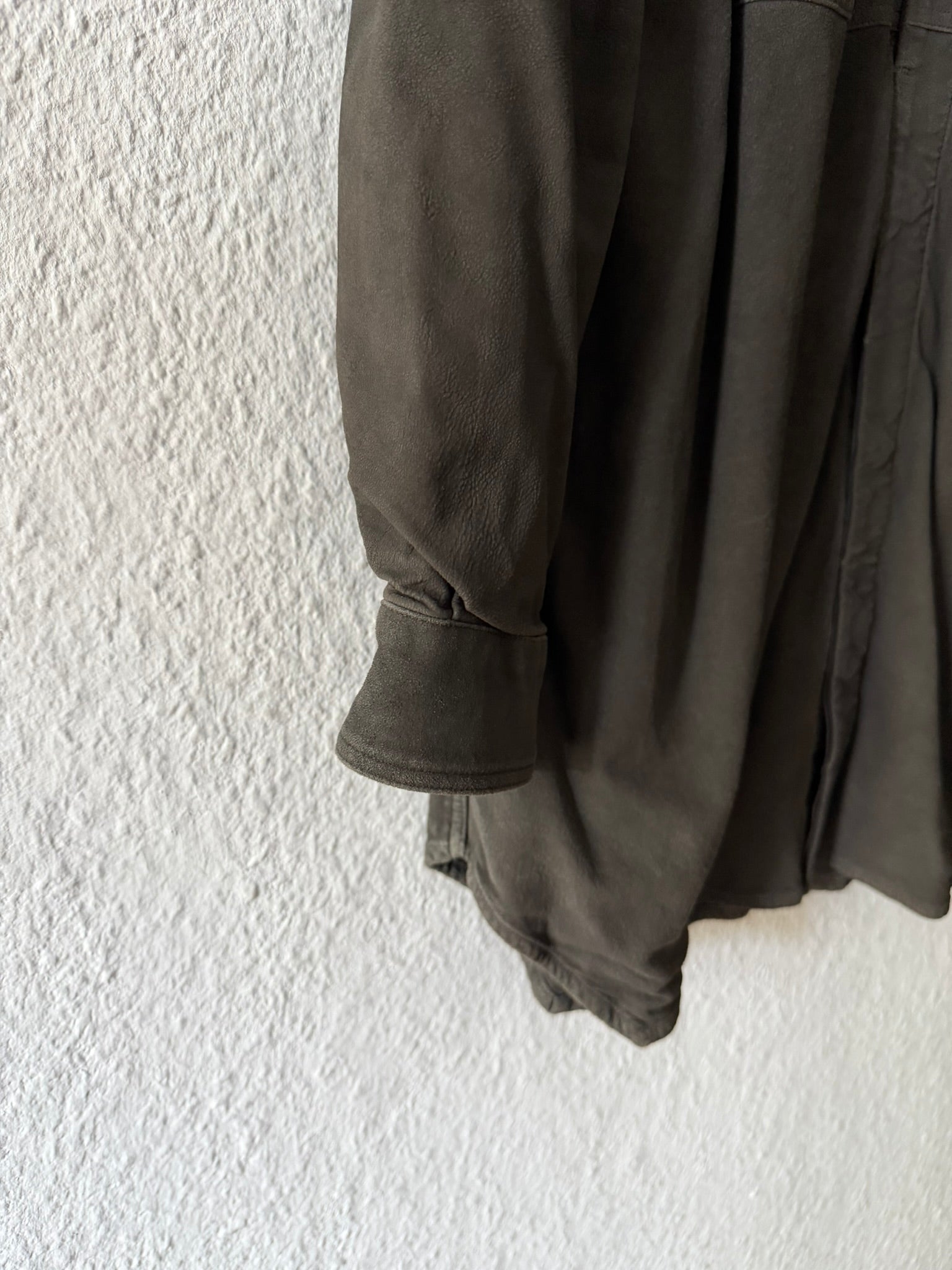 F/W 16 “MASTODON” Blistered Lamb Leather Trench Shirt L/54