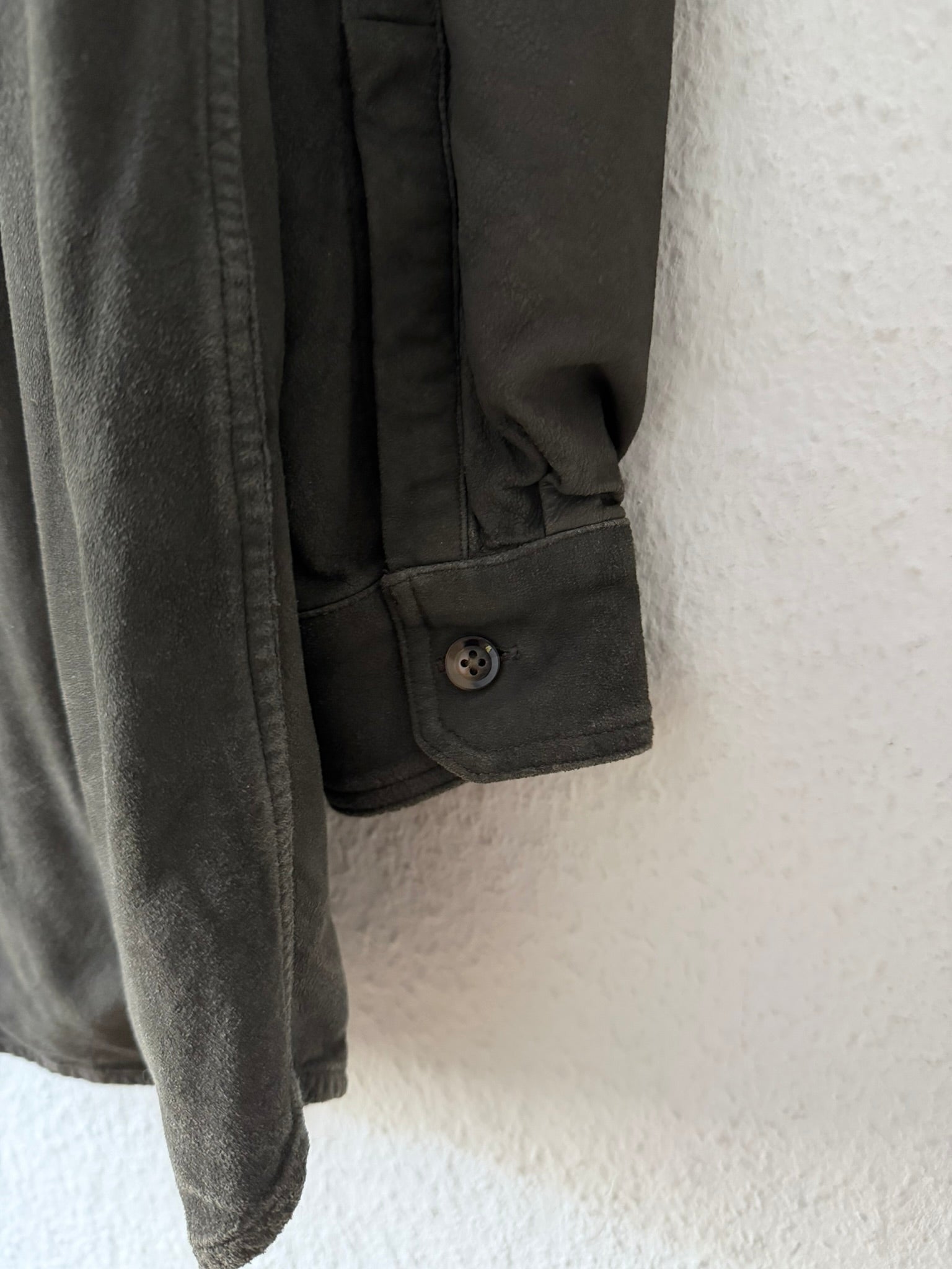 F/W 16 “MASTODON” Blistered Lamb Leather Trench Shirt L/54