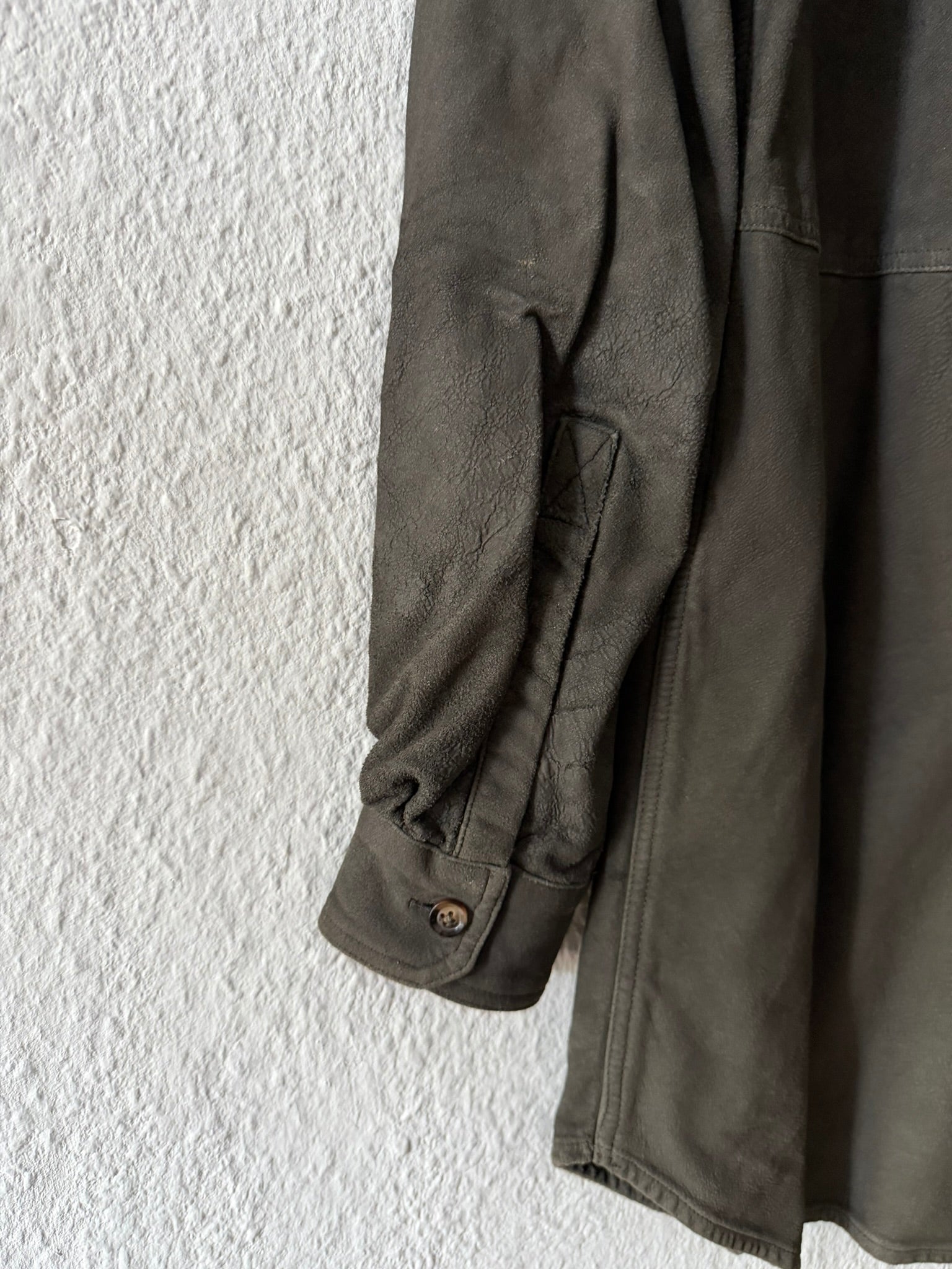 F/W 16 “MASTODON” Blistered Lamb Leather Trench Shirt L/54