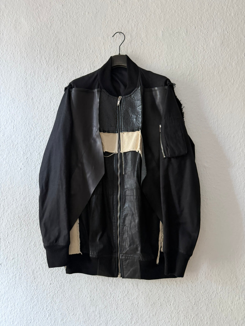 S/S 16「CYCLOPS」ランウェイ パッチワーク ボンバージャケット ブラック/ナチュラル サイズ 50/M