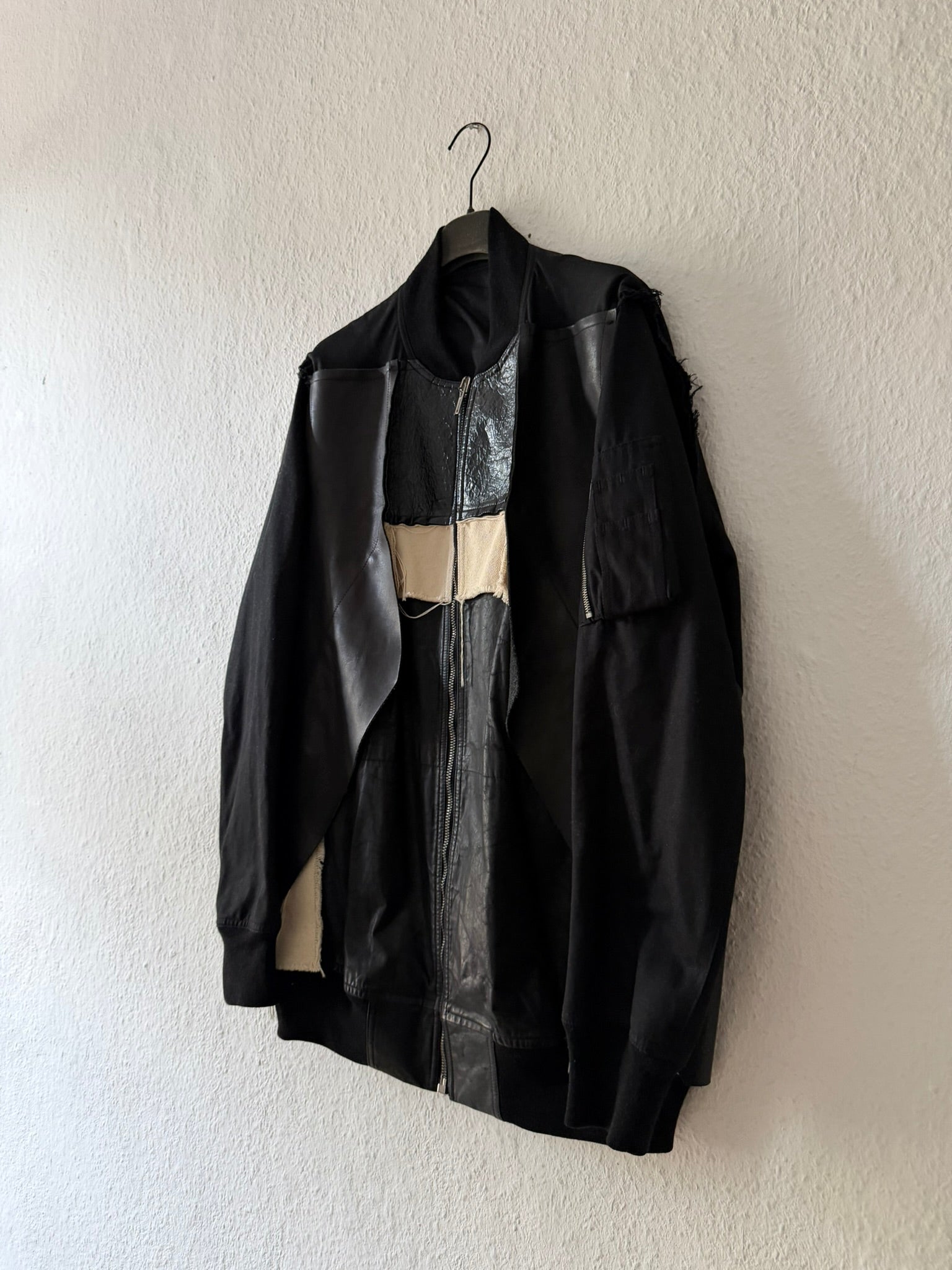S/S 16「CYCLOPS」ランウェイ パッチワーク ボンバージャケット ブラック/ナチュラル サイズ 50/M