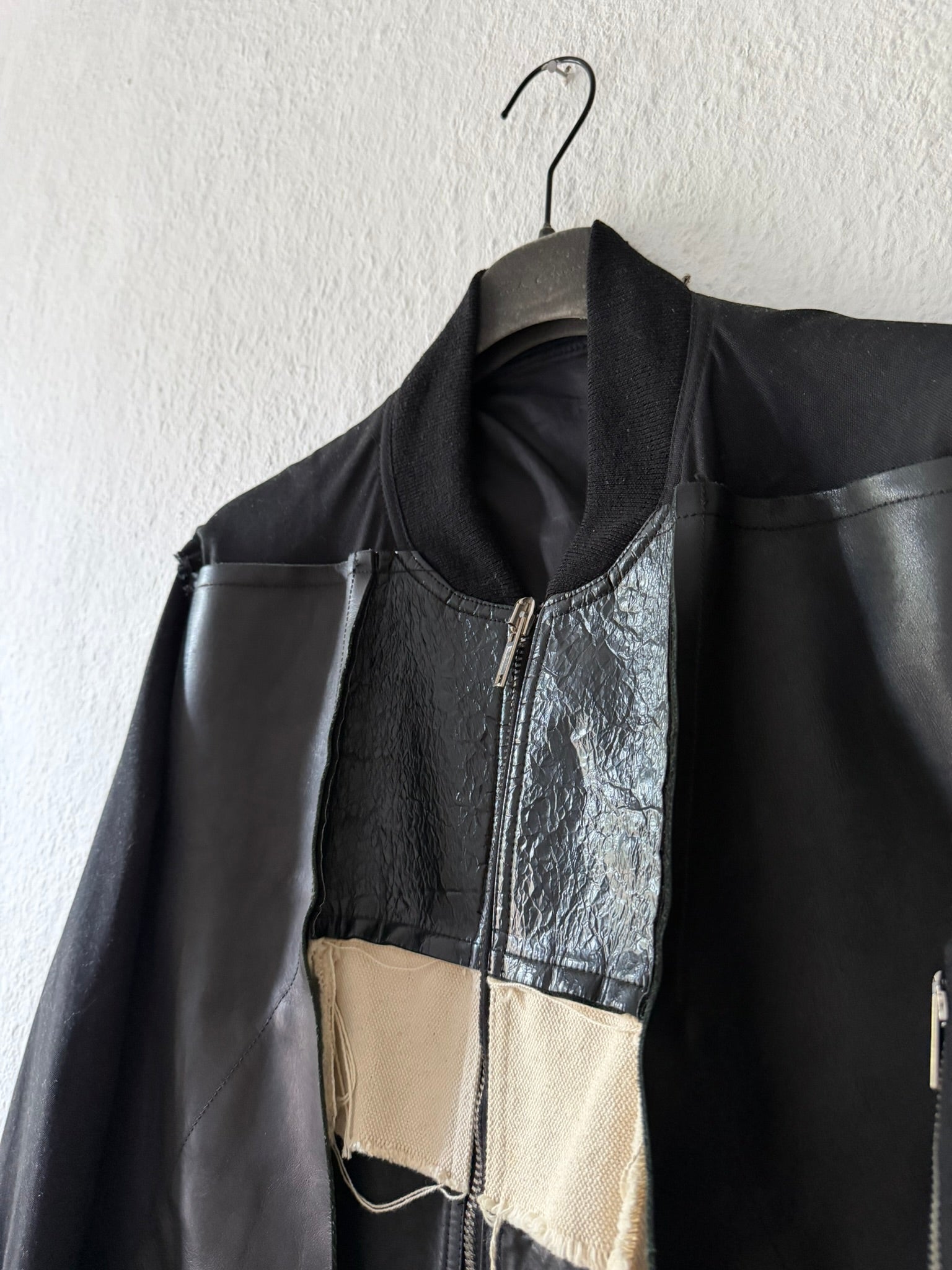 S/S 16「CYCLOPS」ランウェイ パッチワーク ボンバージャケット ブラック/ナチュラル サイズ 50/M