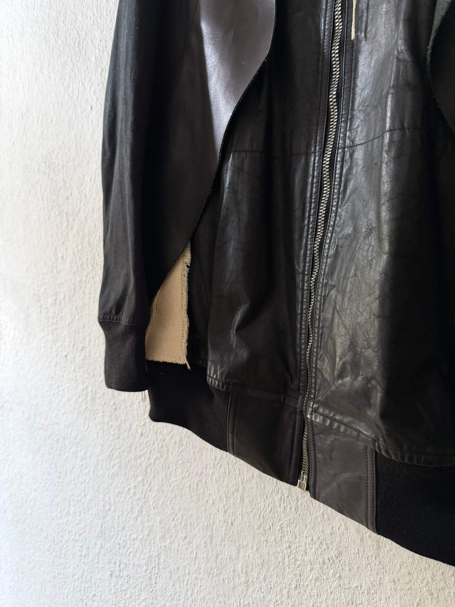S/S 16「CYCLOPS」ランウェイ パッチワーク ボンバージャケット ブラック/ナチュラル サイズ 50/M