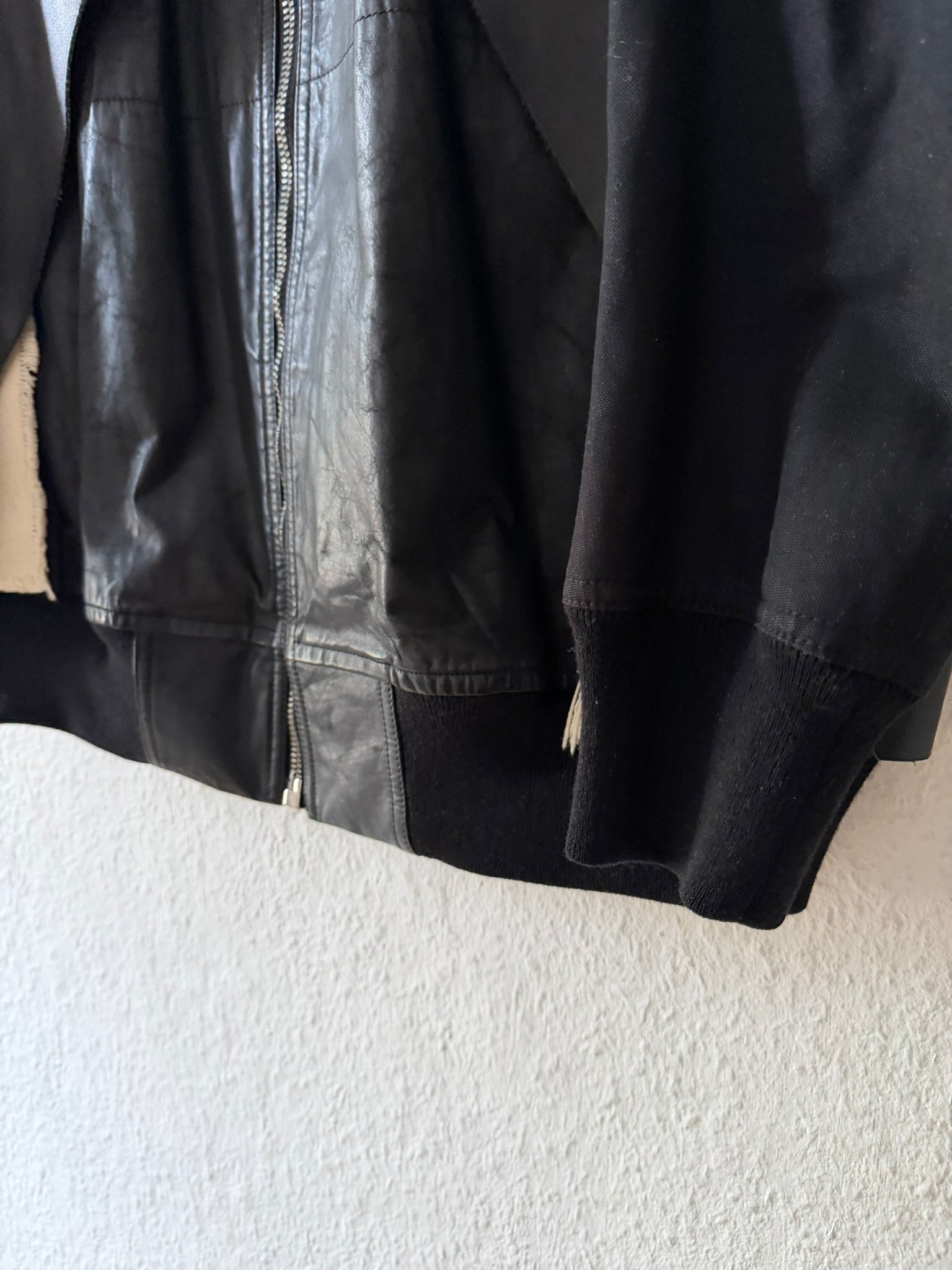 S/S 16「CYCLOPS」ランウェイ パッチワーク ボンバージャケット ブラック/ナチュラル サイズ 50/M