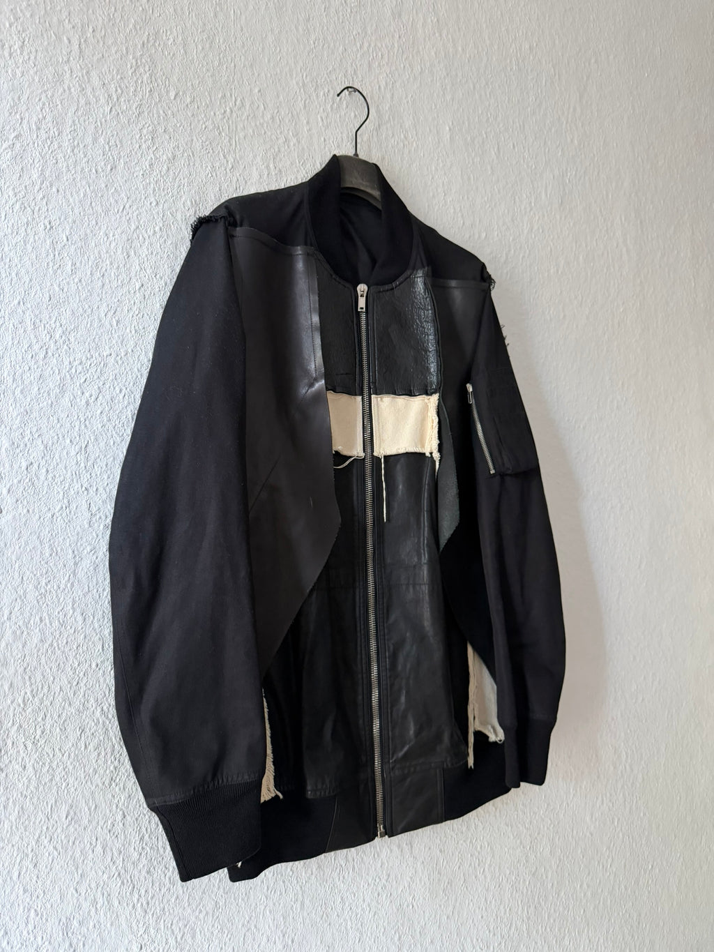 S/S 16「CYCLOPS」ランウェイ パッチワーク ボンバージャケット ブラック/ナチュラル サイズ 50/M