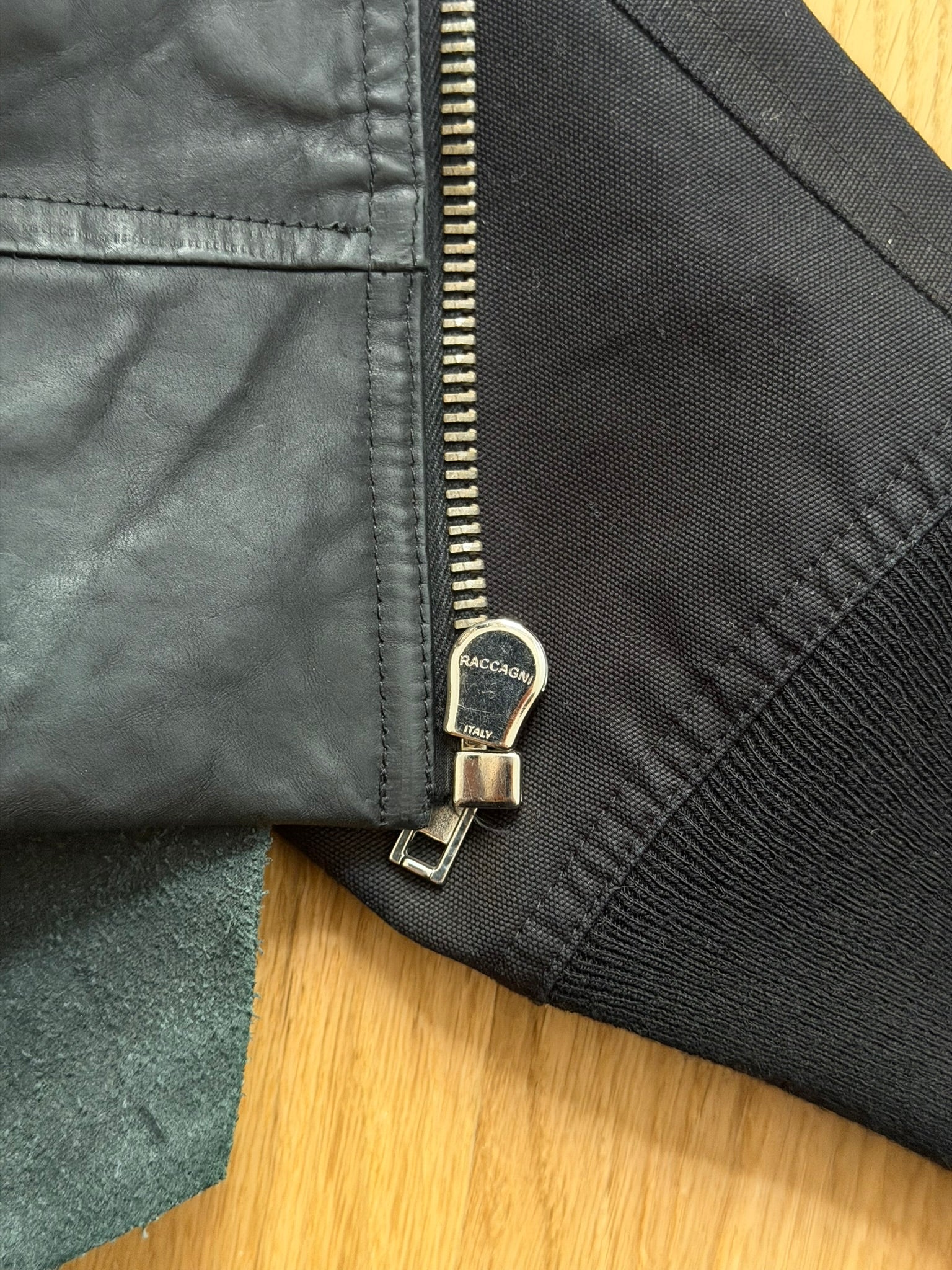 S/S 16「CYCLOPS」ランウェイ パッチワーク ボンバージャケット ブラック/ナチュラル サイズ 50/M