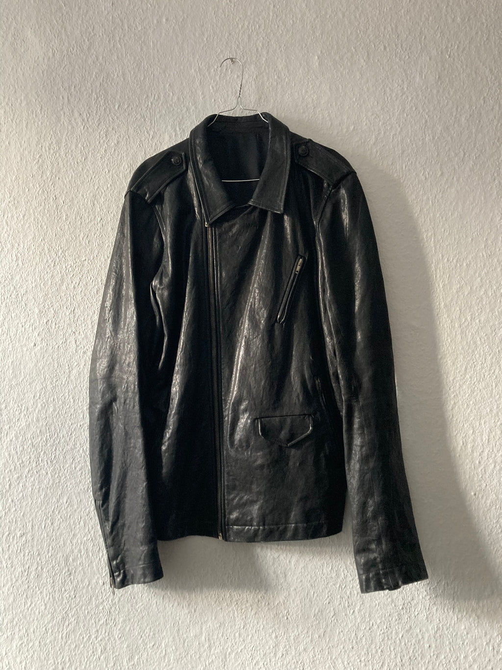 F/W 09 "CRUST" Hammered Lamb Stooges Leather Jacket in Black Size XL