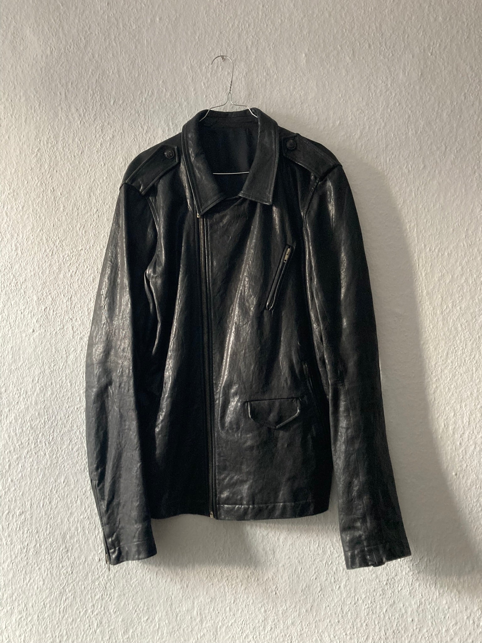 F/W 09 "CRUST" Hammered Lamb Stooges Leather Jacket in Black Size XL