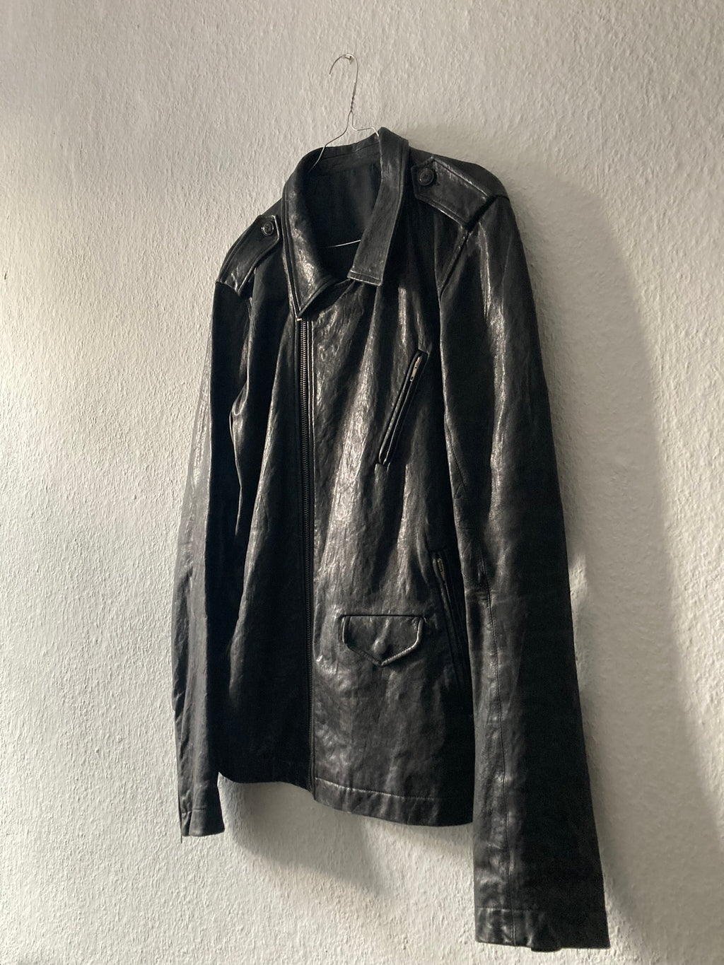 F/W 09 "CRUST" Hammered Lamb Stooges Leather Jacket in Black Size XL