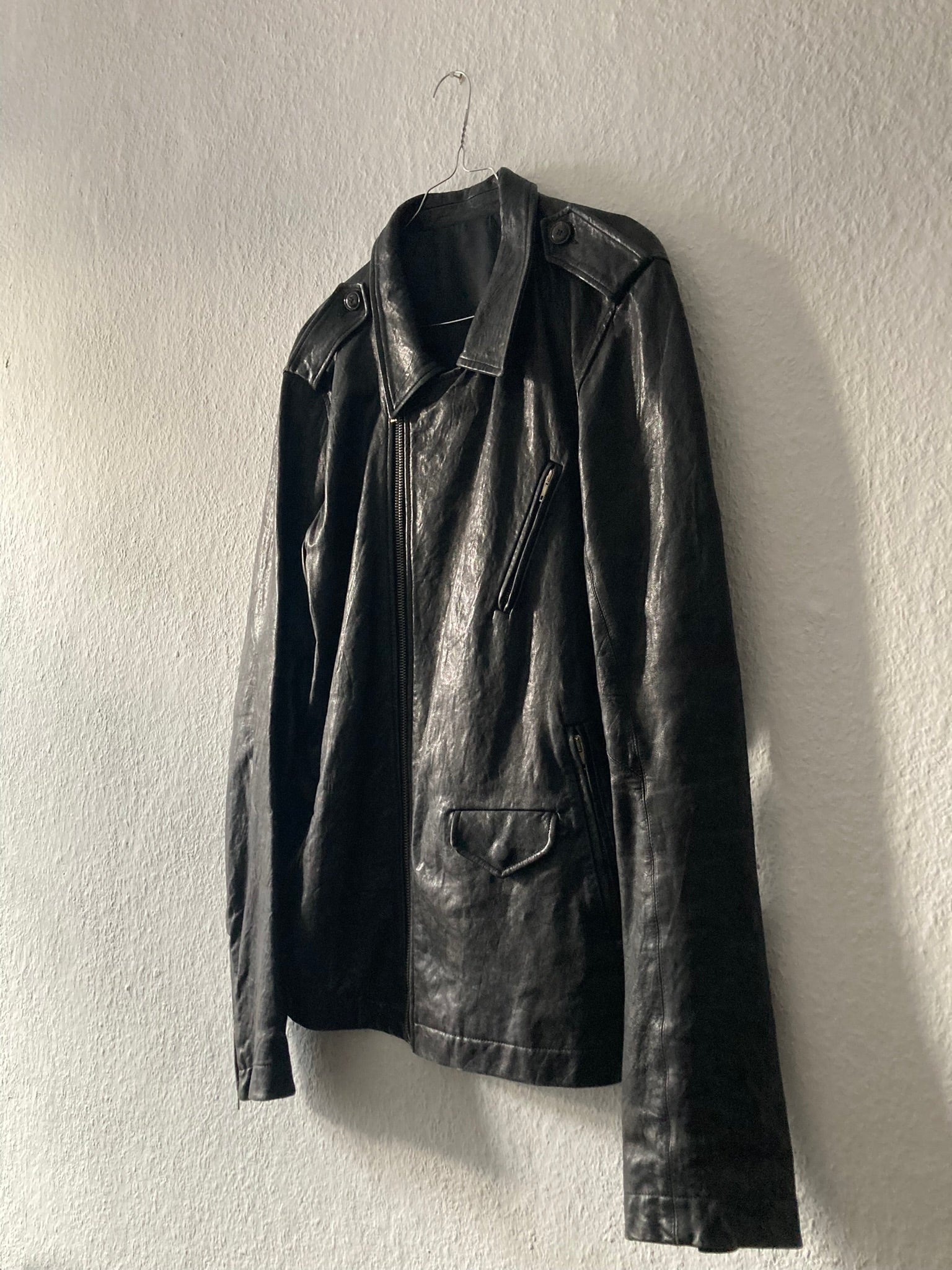 F/W 09 "CRUST" Hammered Lamb Stooges Leather Jacket in Black Size XL