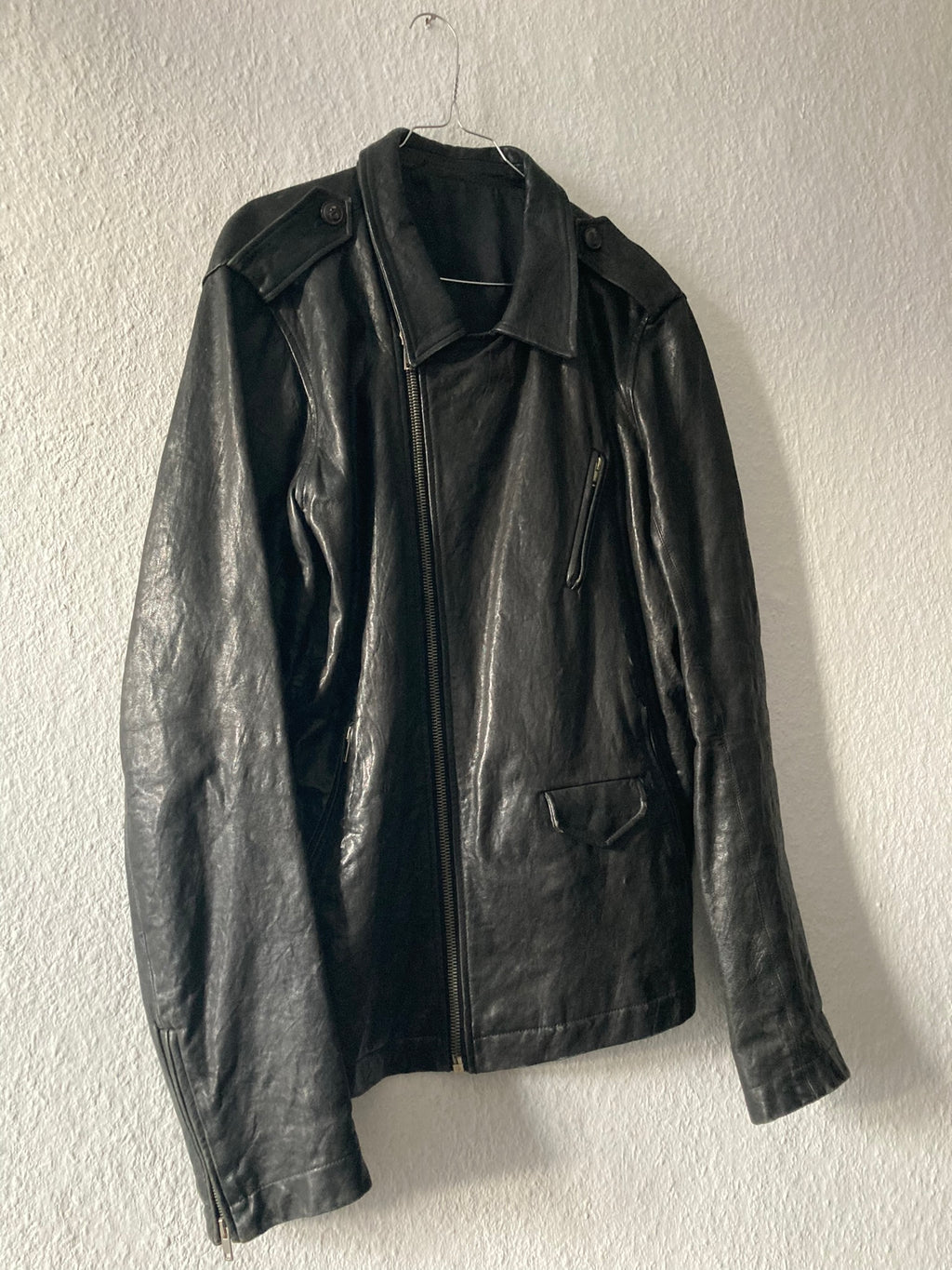 F/W 09 "CRUST" Hammered Lamb Stooges Leather Jacket in Black Size XL