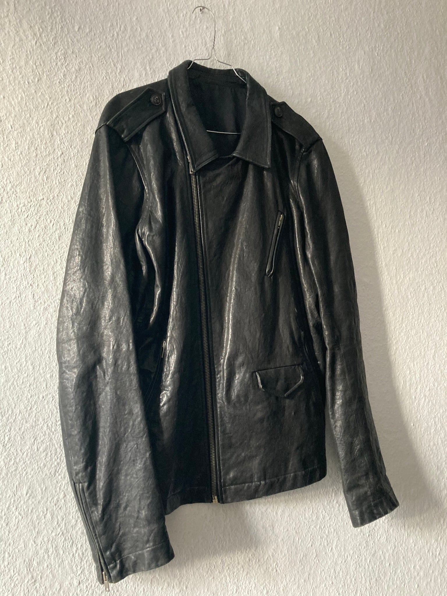 F/W 09 "CRUST" Hammered Lamb Stooges Leather Jacket in Black Size XL