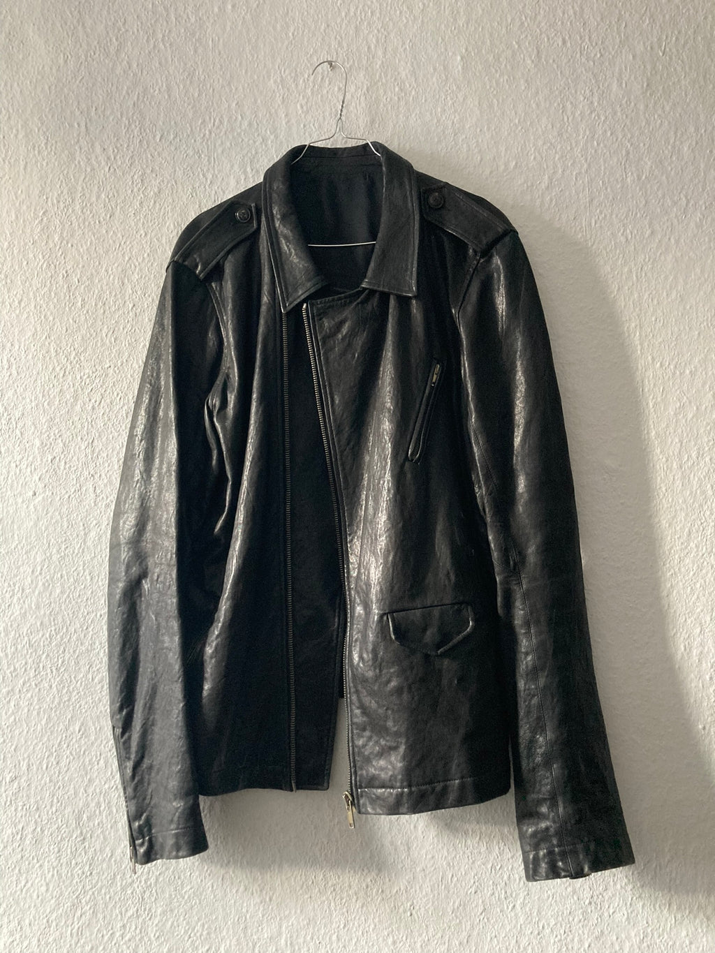 F/W 09 "CRUST" Hammered Lamb Stooges Leather Jacket in Black Size XL
