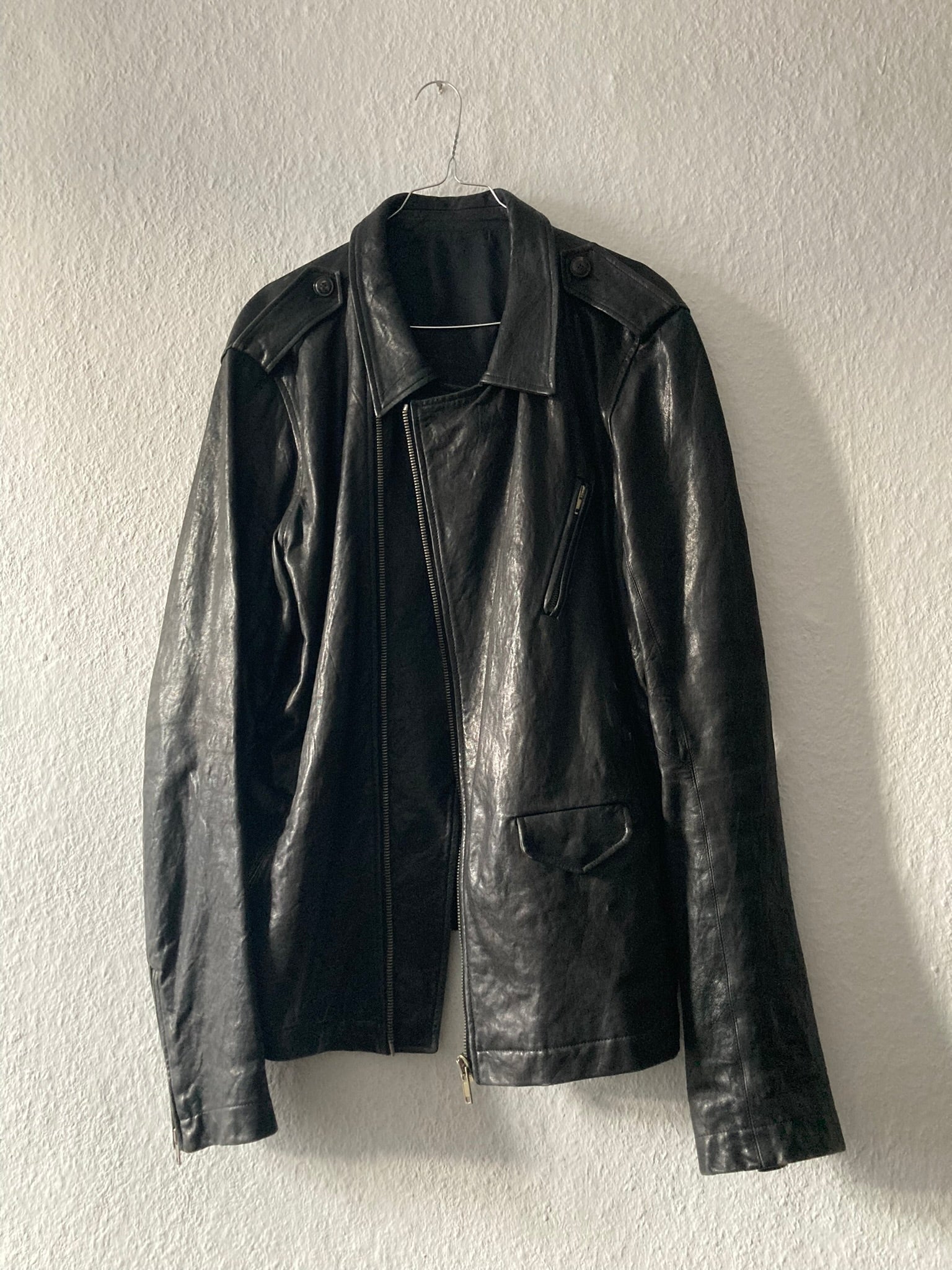 F/W 09 "CRUST" Hammered Lamb Stooges Leather Jacket in Black Size XL