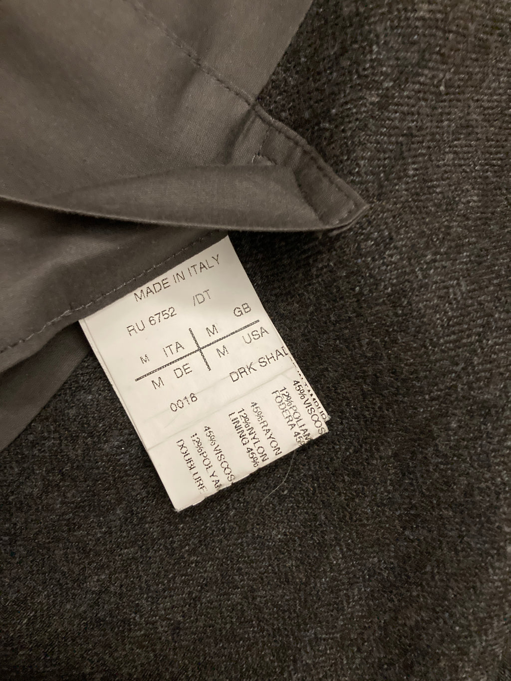 F/W 10 "GLEAM" Runway Wool & Viscose Suit Rick Owens