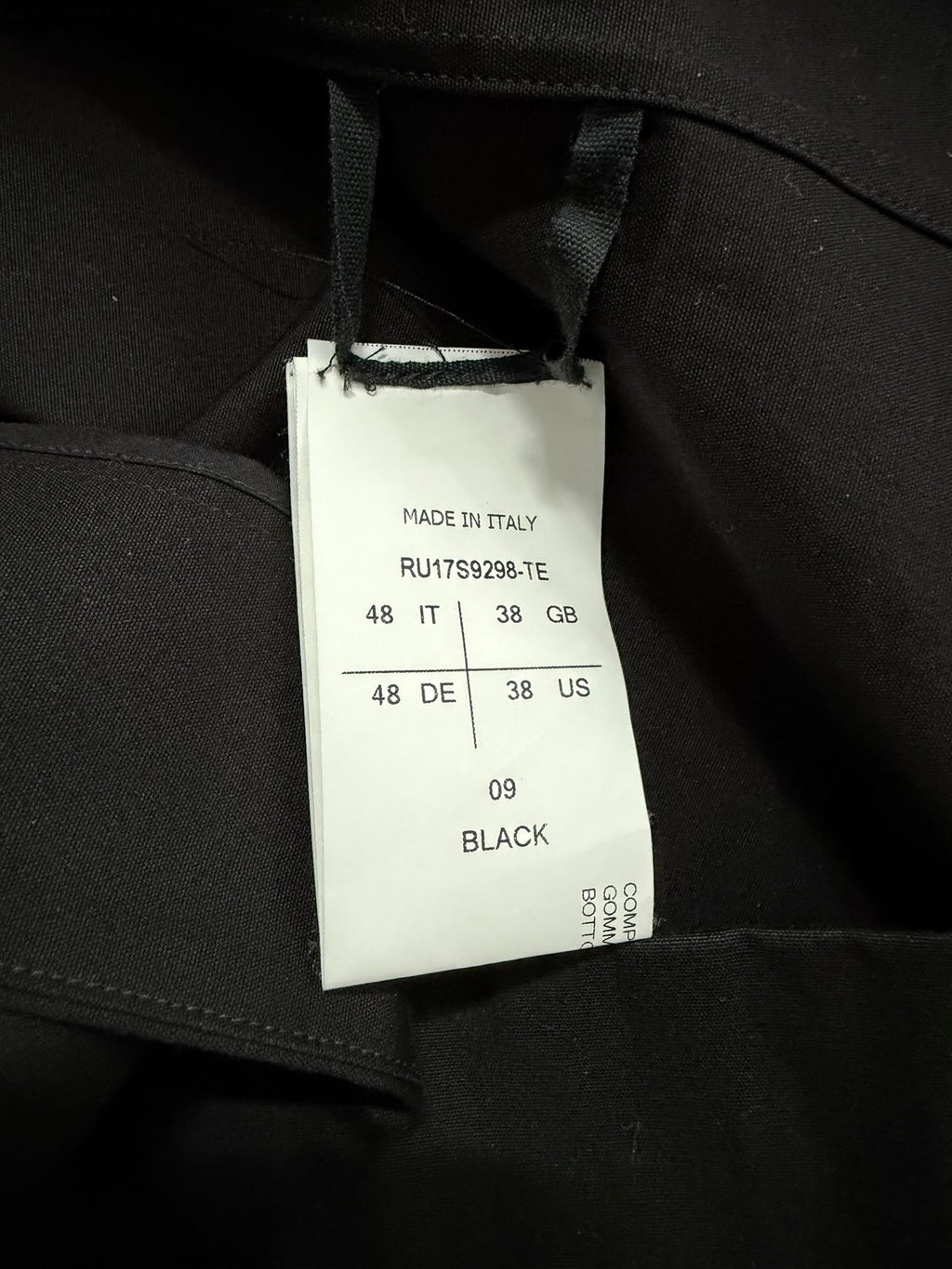 S/S 17 "WALRUS" Black Magnum Short Sleeve Shirt Rick Owens IT48