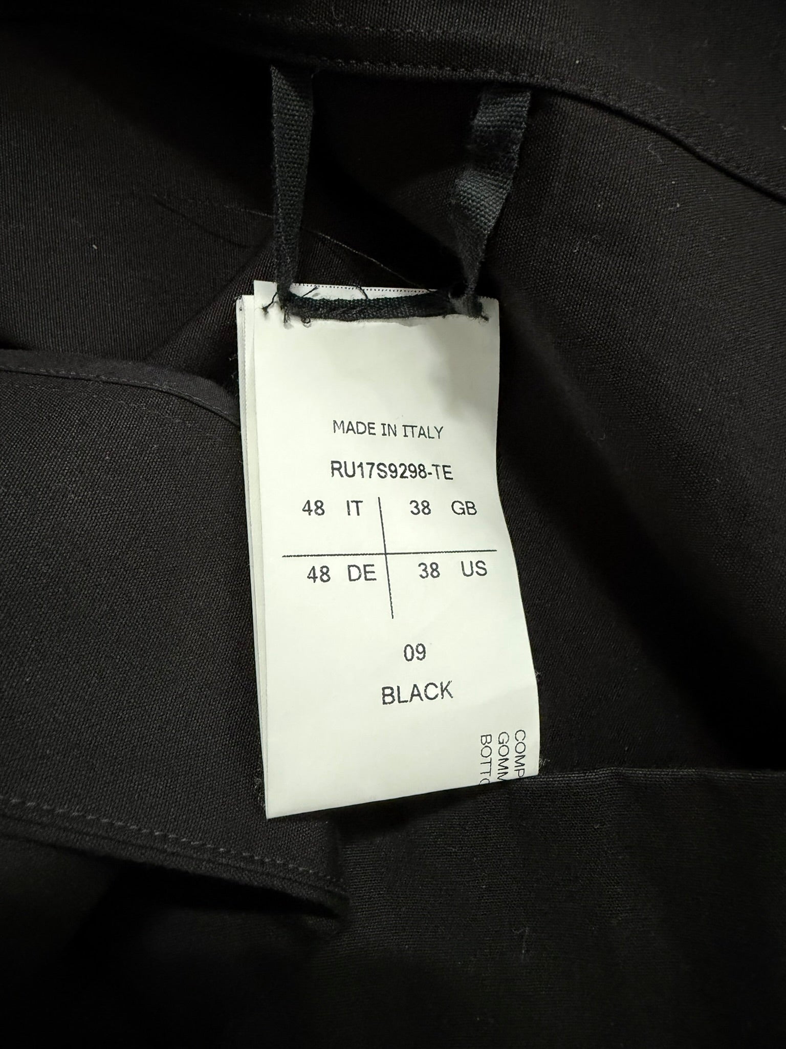 S/S 17 "WALRUS" Black Magnum Short Sleeve Shirt Rick Owens IT48