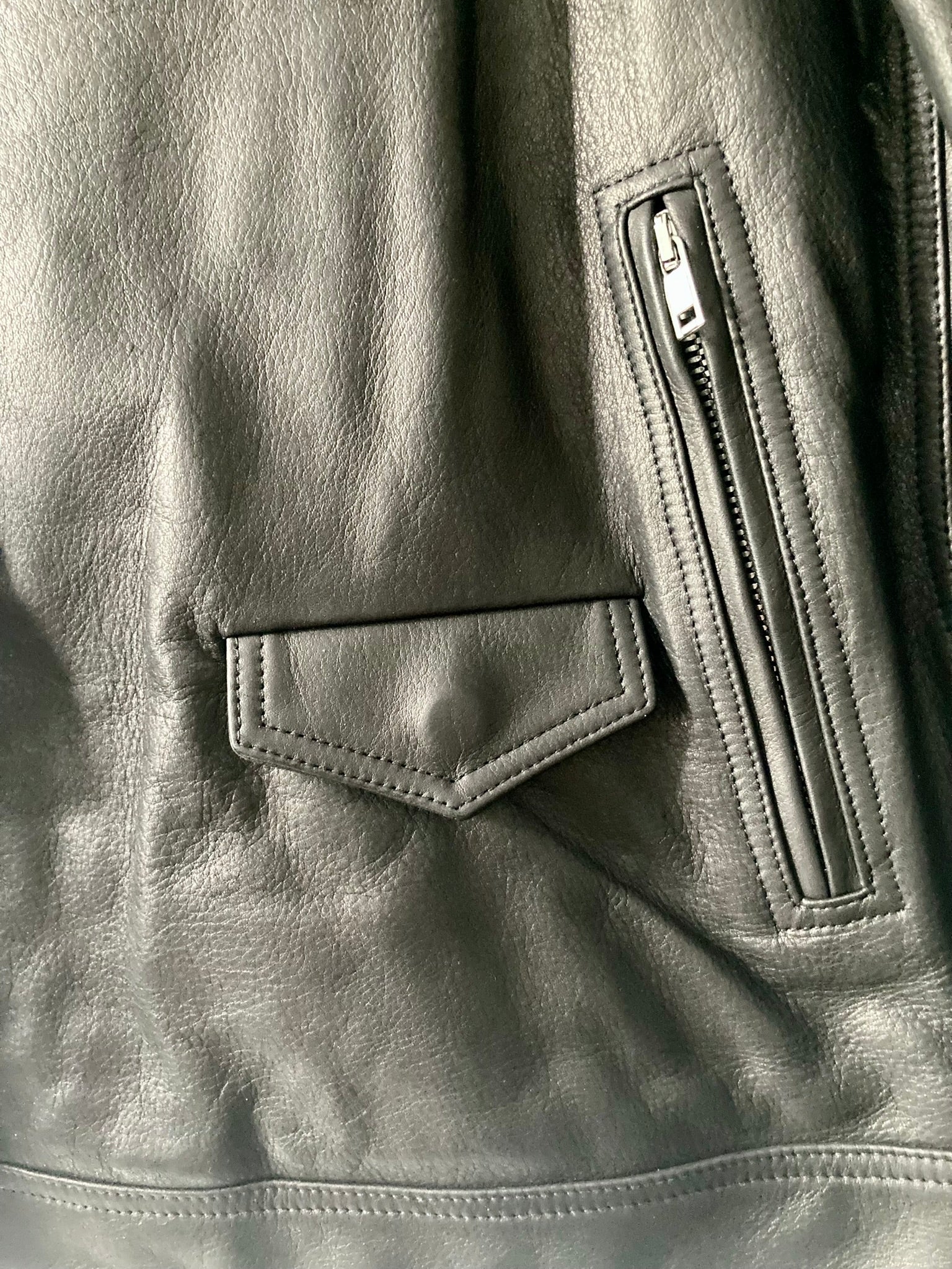 S/S 19 "BABEL" Studded Cropped Stooges LCW Calf Leather Jacket in Black