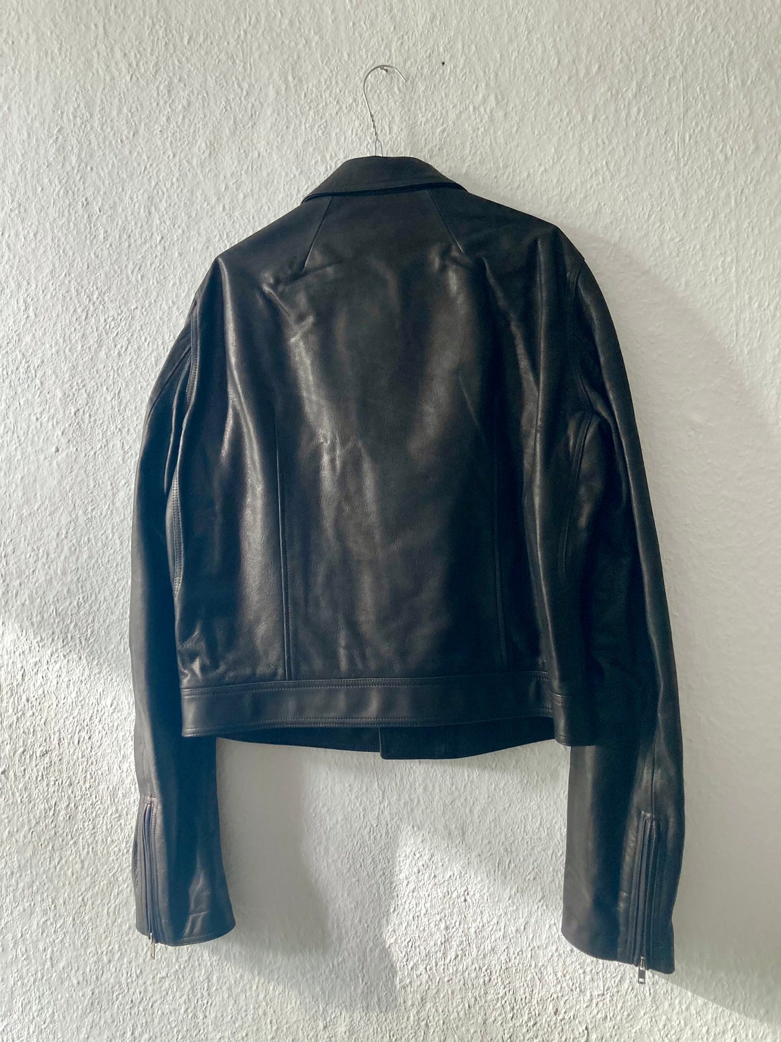 S/S 19 "BABEL" Studded Cropped Stooges LCW Calf Leather Jacket in Black