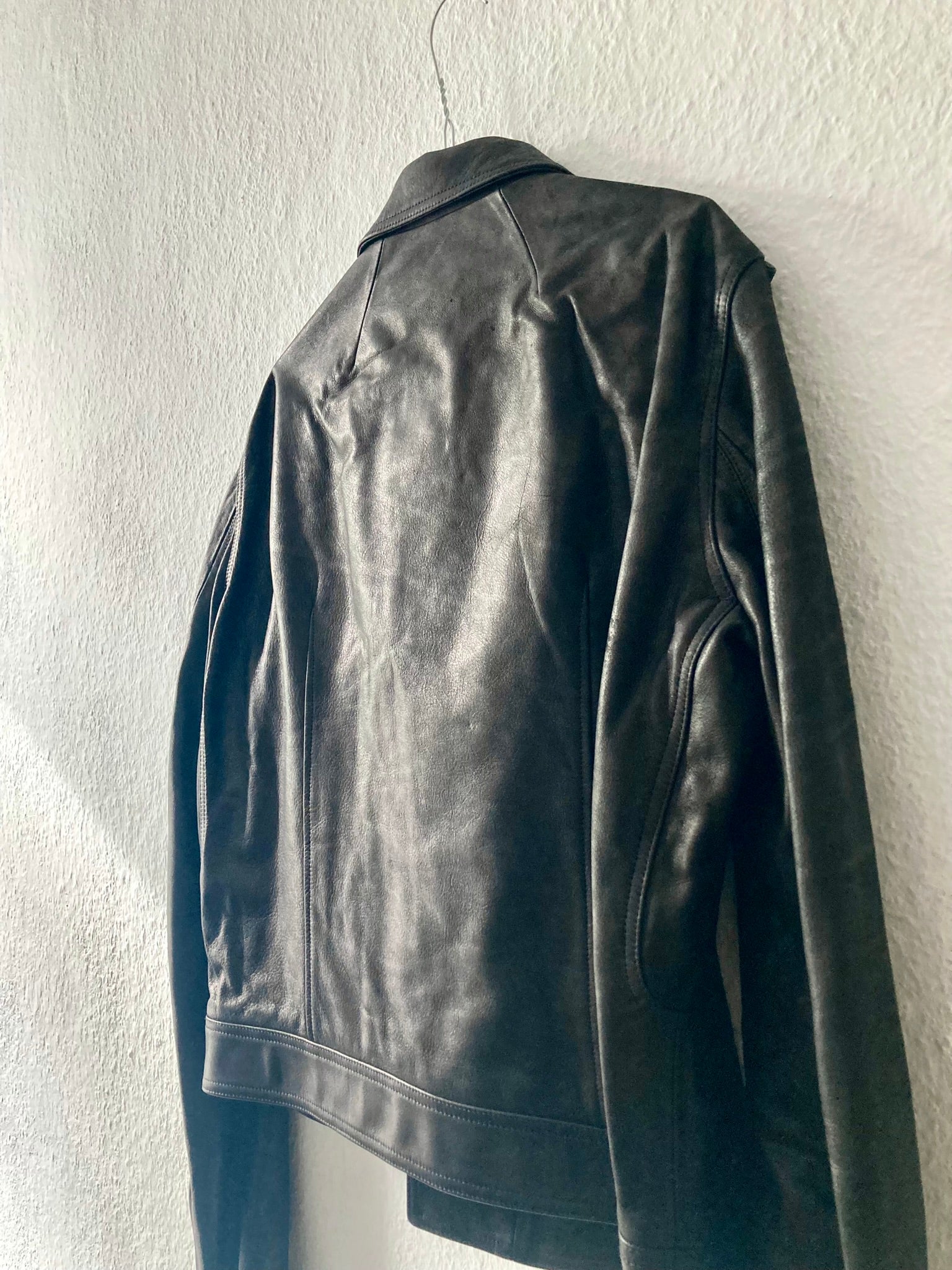 S/S 19 "BABEL" Studded Cropped Stooges LCW Calf Leather Jacket in Black