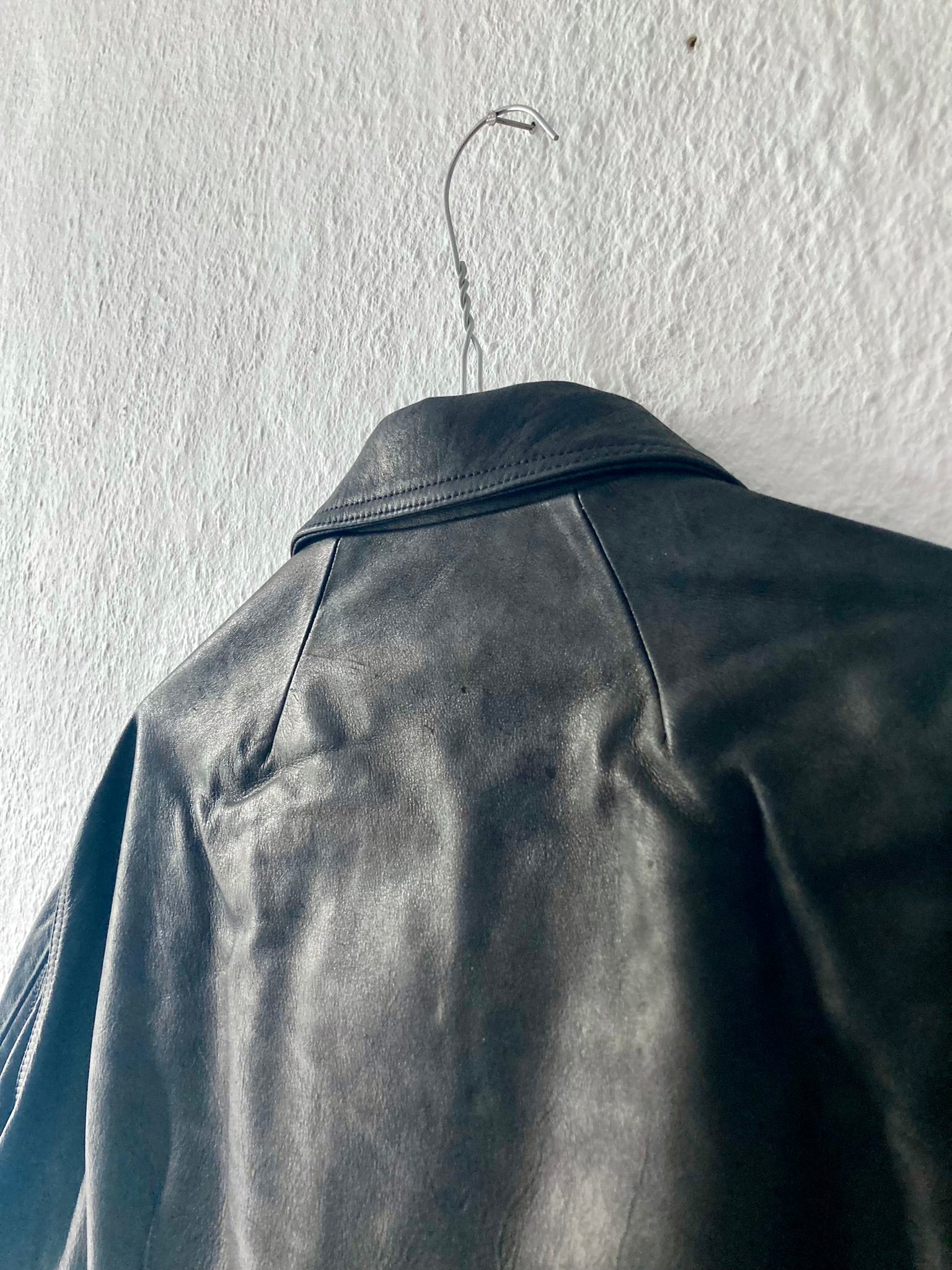 S/S 19 "BABEL" Studded Cropped Stooges LCW Calf Leather Jacket in Black