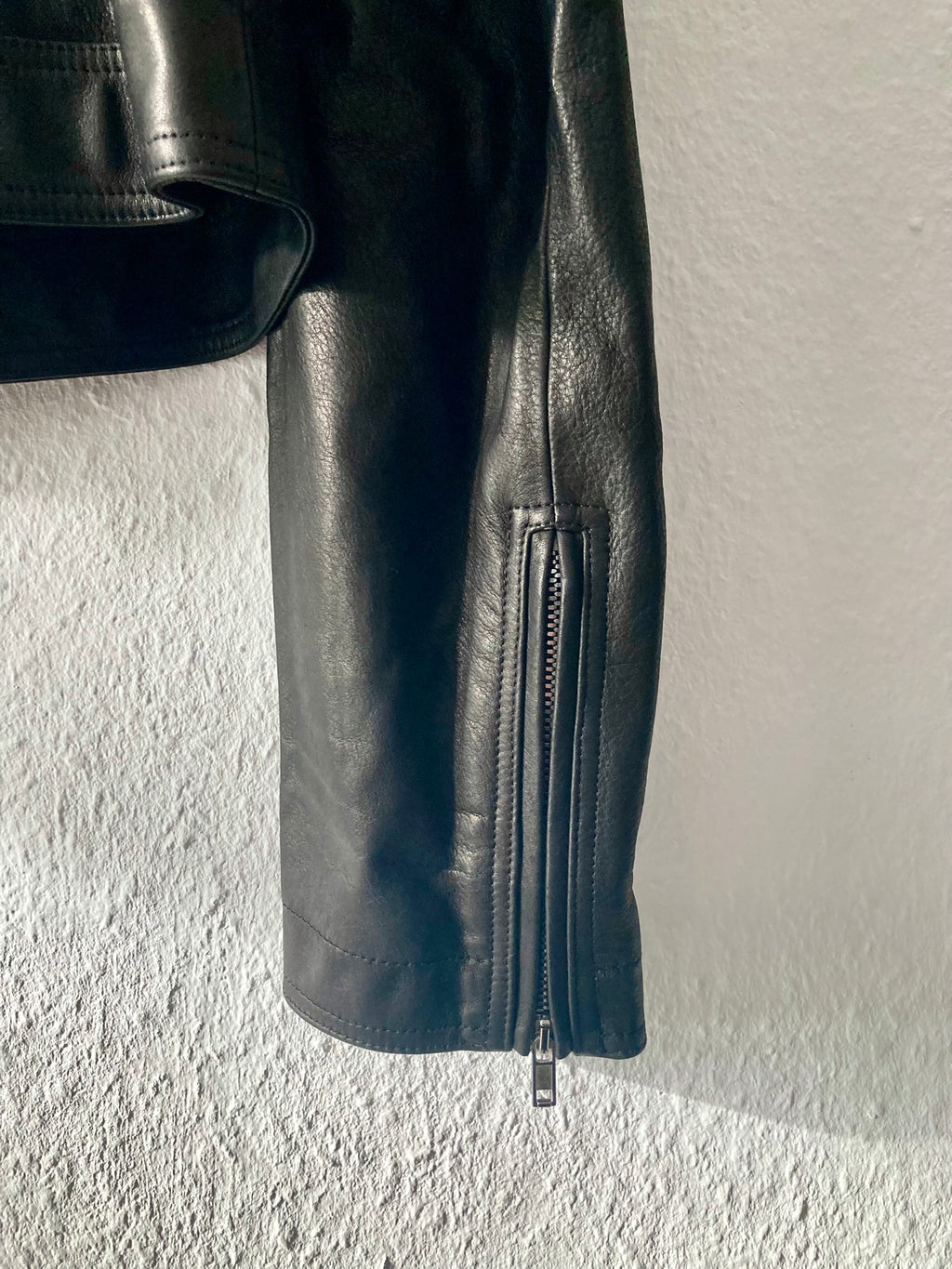 S/S 19 "BABEL" Studded Cropped Stooges LCW Calf Leather Jacket in Black